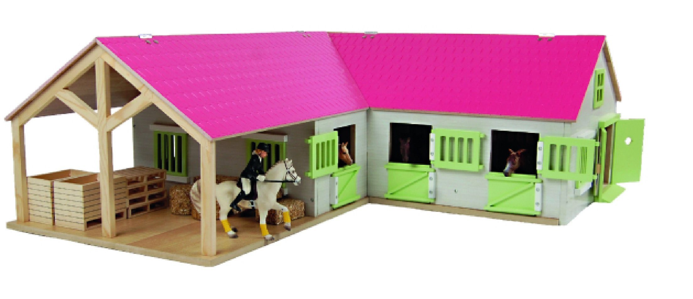Spielwelt Kids Globe Stall mit drei Ständen und Lagerung, 1:24, 610210, 362167