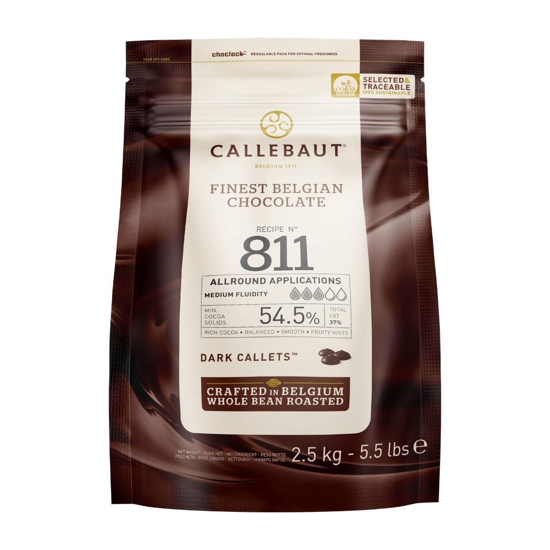 Callebaut Schokolade CALLEBAUT, Rezept No. 811, Dunkle Schokoladenkuvertüre, 1 x 2500 g