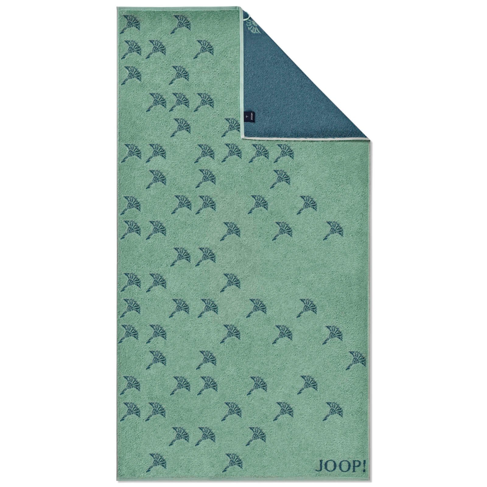 JOOP! Handtuch Handtuch Move Faded Cornflower Aqua 1691 44, Walkfrottier (1-St), Wendeoptik, Logo, Flauschig – Bild 4 von 4