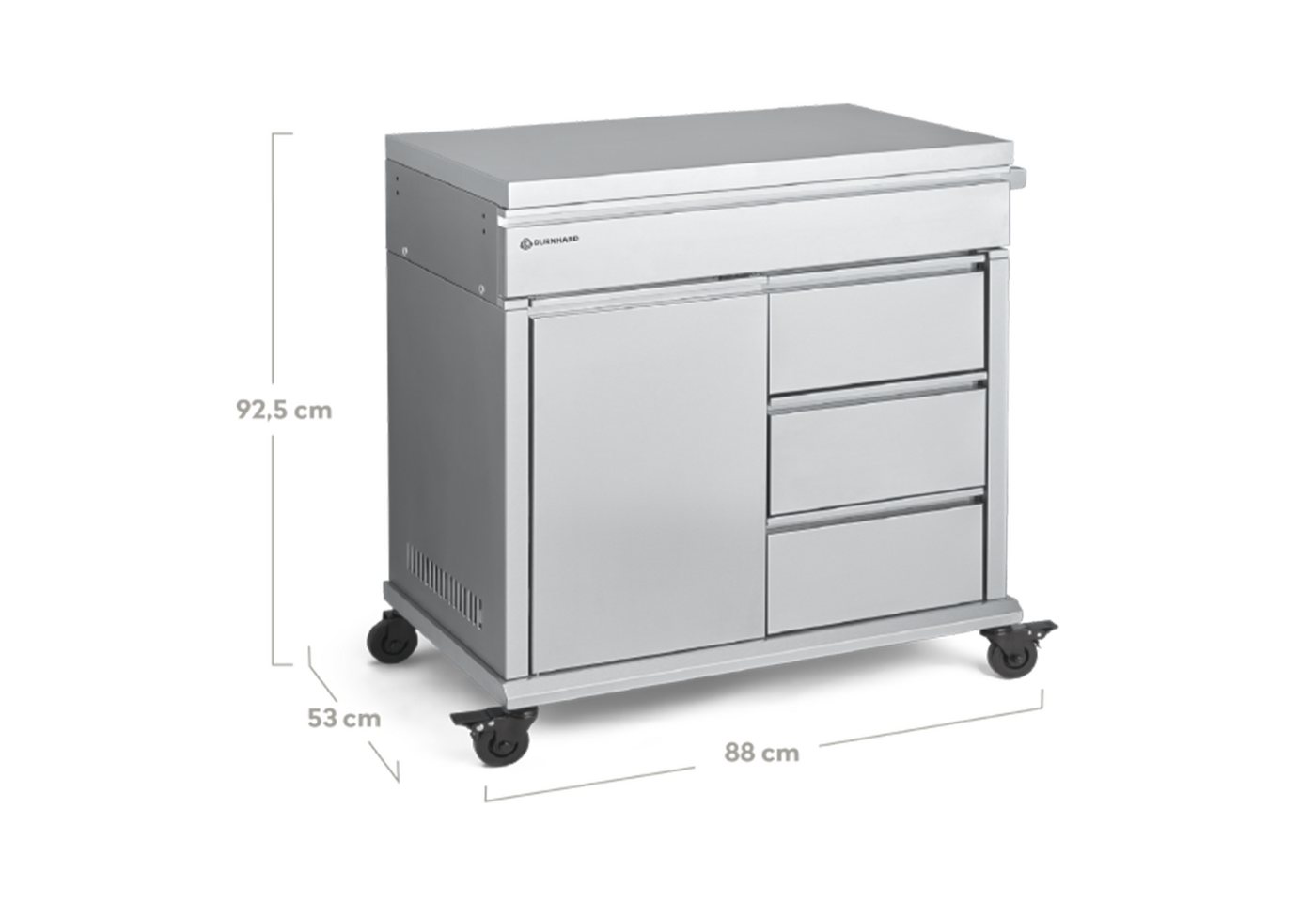 Thumbnail - BURNHARD Aufbewahrungsbox (Grilltisch), Edelstahl inkl. Food Container Set 4 tlg.