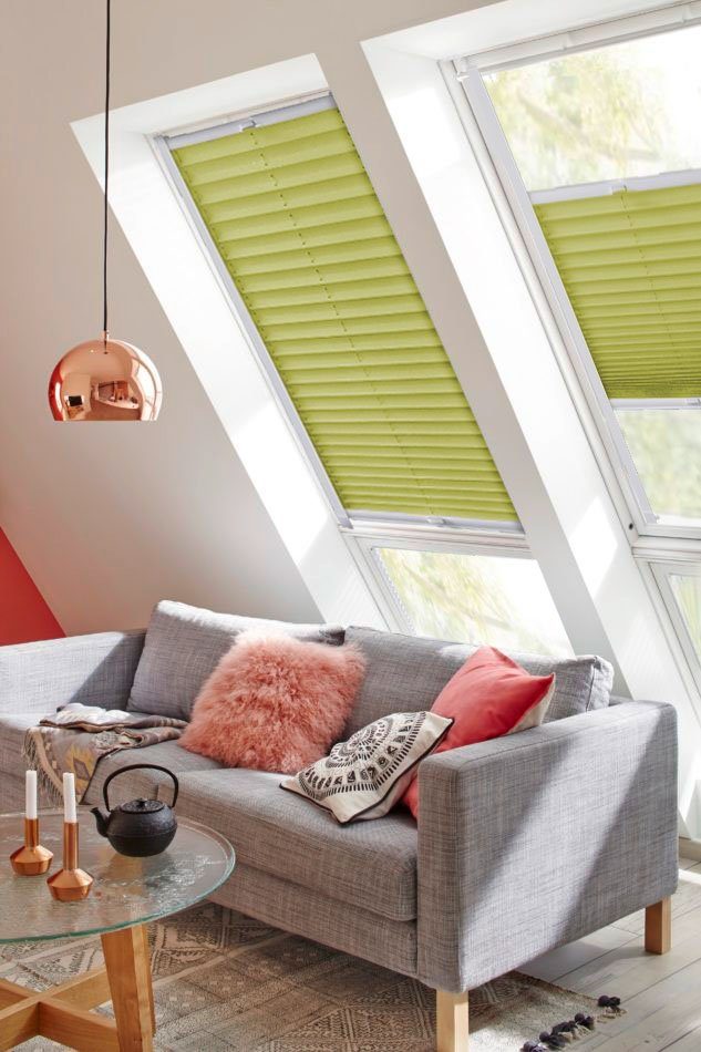 Dachfensterplissee Classic Style Crepe, sunlines, Lichtschutz, verspannt,  verschraubt, mit Führungsschienen | Sonnenschutz-Plissees