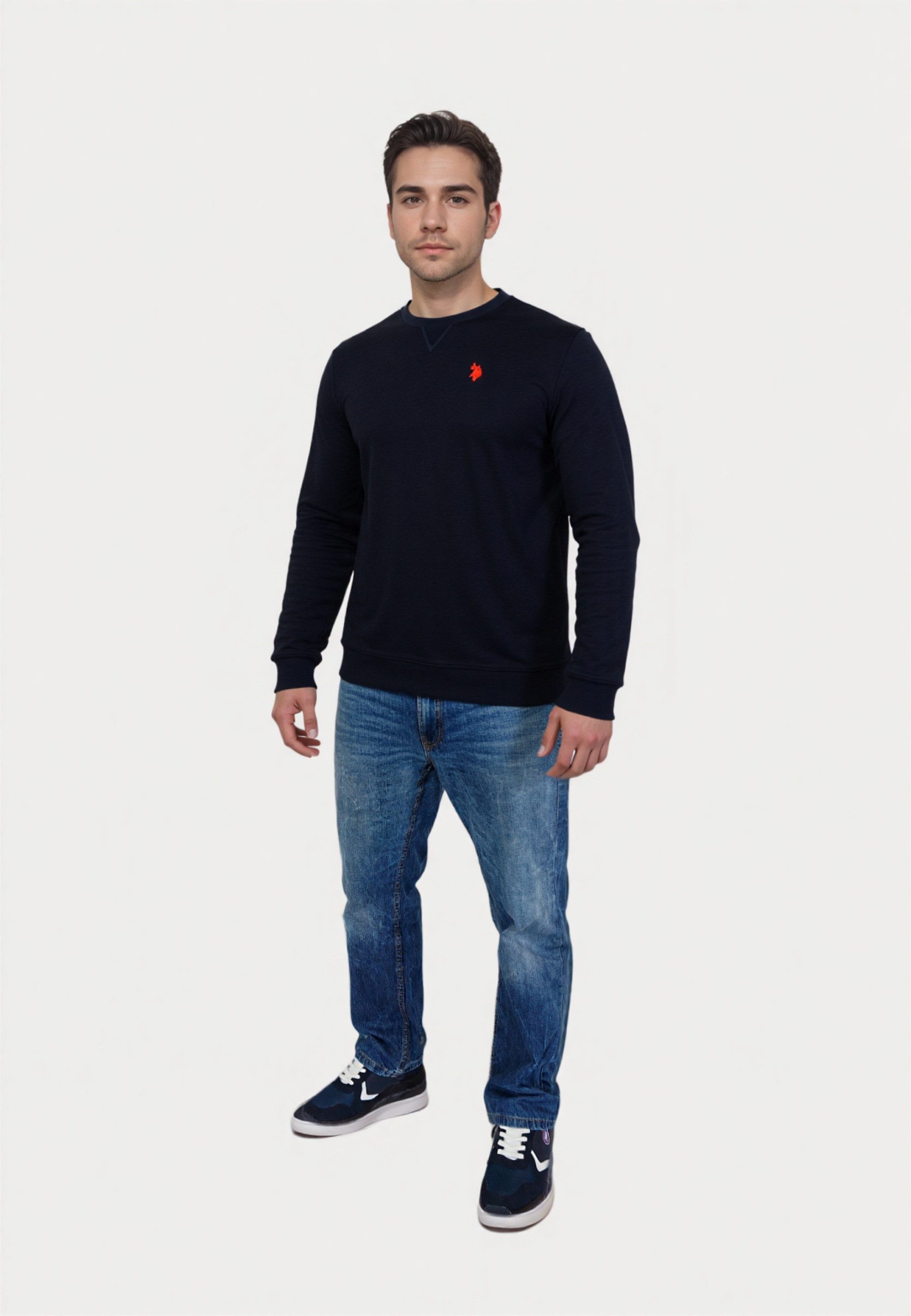 U.S. Polo Assn. Sweatshirt Pullover Rundhals Sweatshirt (1-tlg) günstig online kaufen