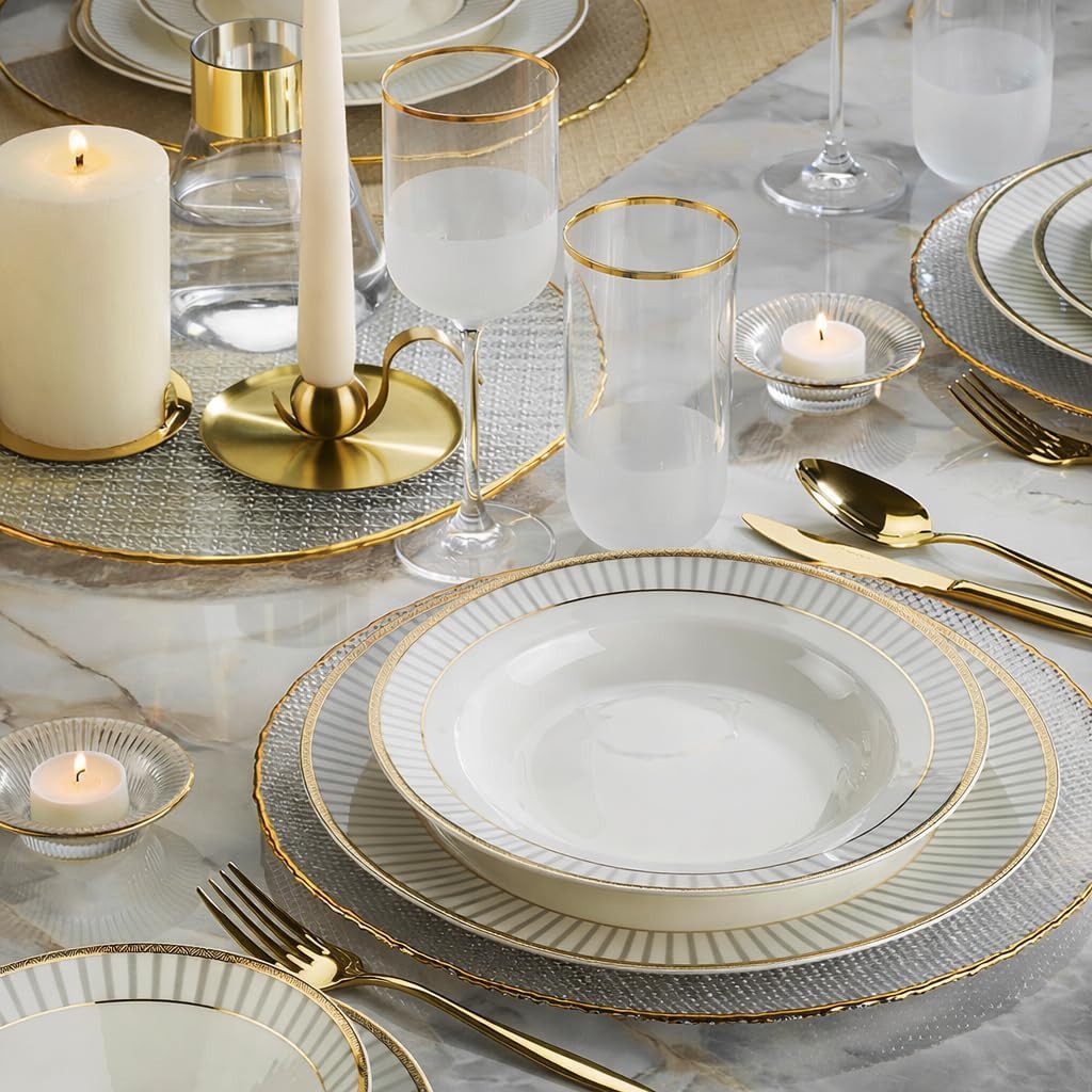 Kütahya Porselen Tafelservice Kütahya Porselen Bone Kalipso 27-tlg. Tafelservice für 6 Personen, 6 Personen, Porzellan