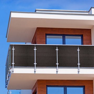 ECI Tools Sichtschutzelement Poly-Rattan Sichtschutzmatte Balkonverkleidung Höhe 100cm, (Meterware), UV-beständig