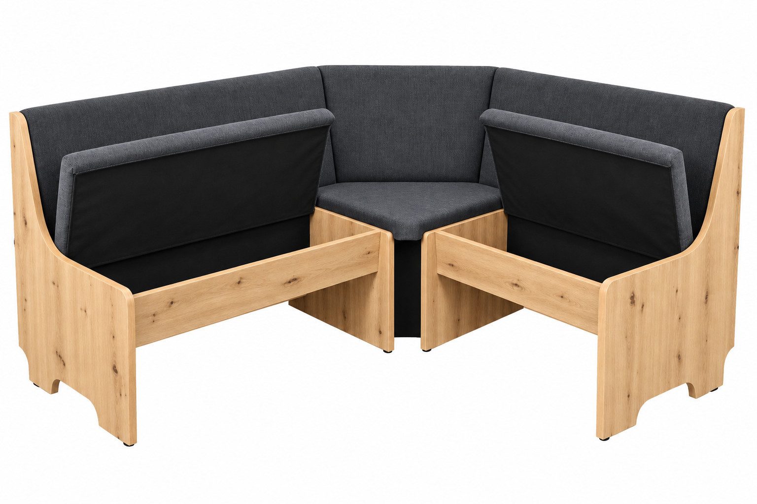 Stolebaenk Eckbankgruppe Bremen MANITI, (Eckbank Set, 1xEckbank, 1xTisch, 2x Stuhl), Beidseitig aufbaubar – Bild 5 von 5