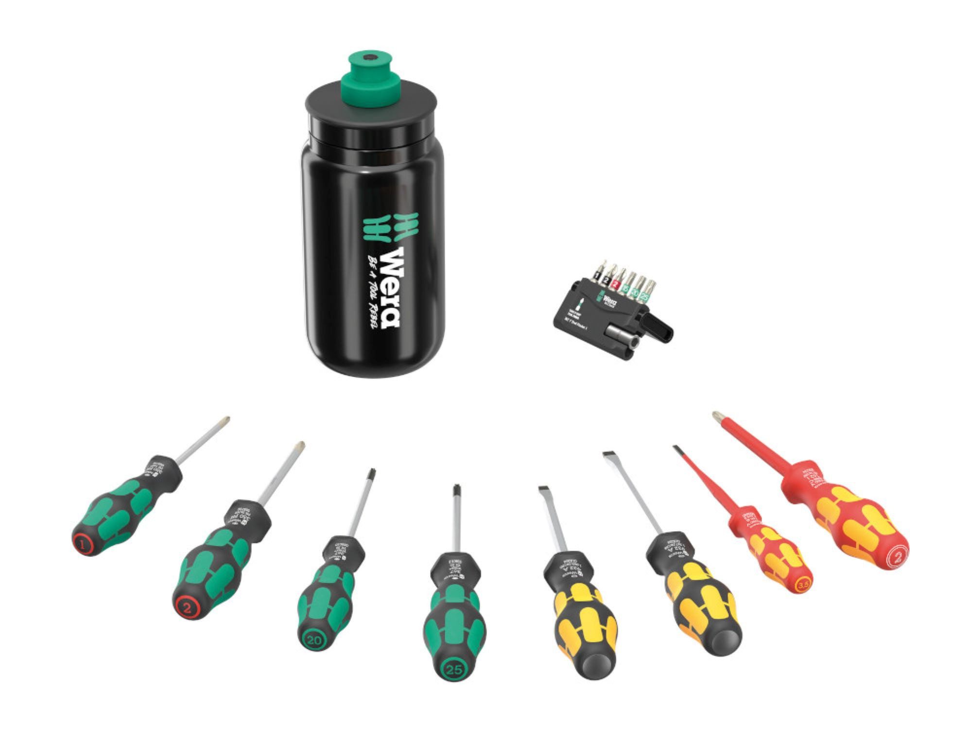 Wera Fahrradwerkzeugset Kraftform XL Bottle Set, (17-tlg), inklusive Trinkflasche