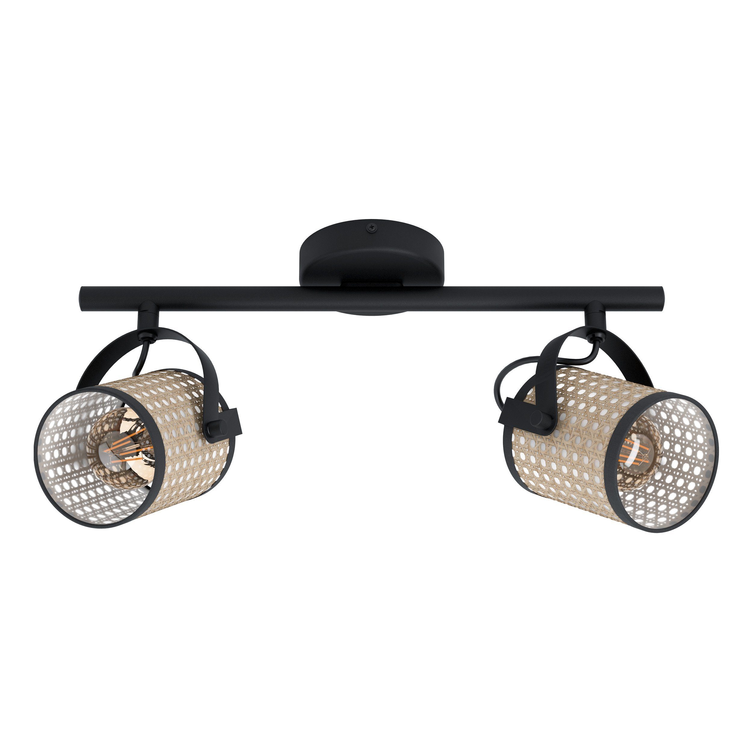 EGLO LED Deckenspot Ruscomb, Leuchtmittel exklusive, Deckenleuchte Vintage, Retro, Boho, Natur, Küchenlampe, Spots, E27