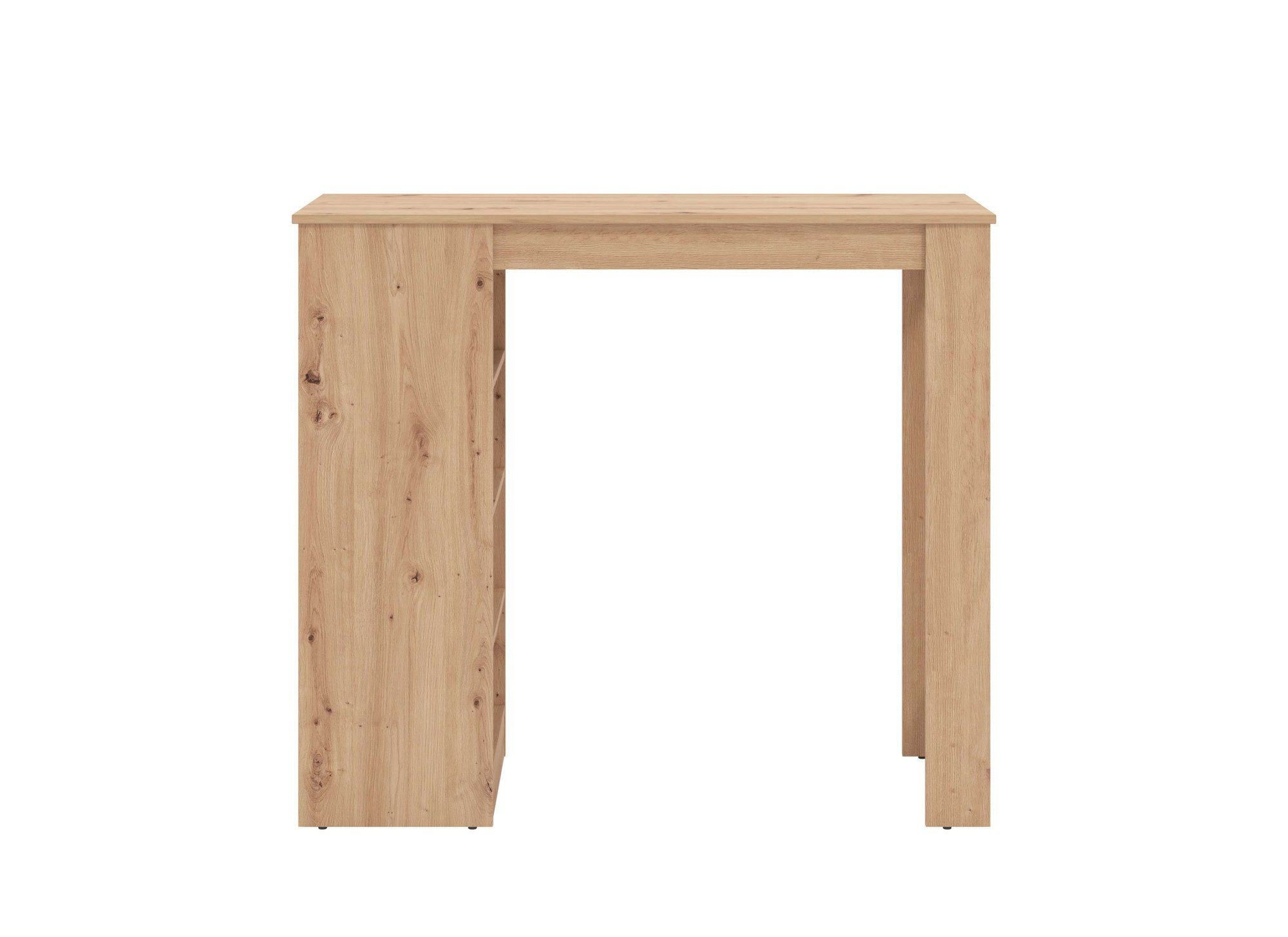 Home affaire Bartisch Valence, 120x50x150 cm, Küchentisch, Bartresen, Stehtisch, Bartheke, mit 4 Regalfächern, Eiche-Optik oder Weiß, Stilvoll und zeitloser
