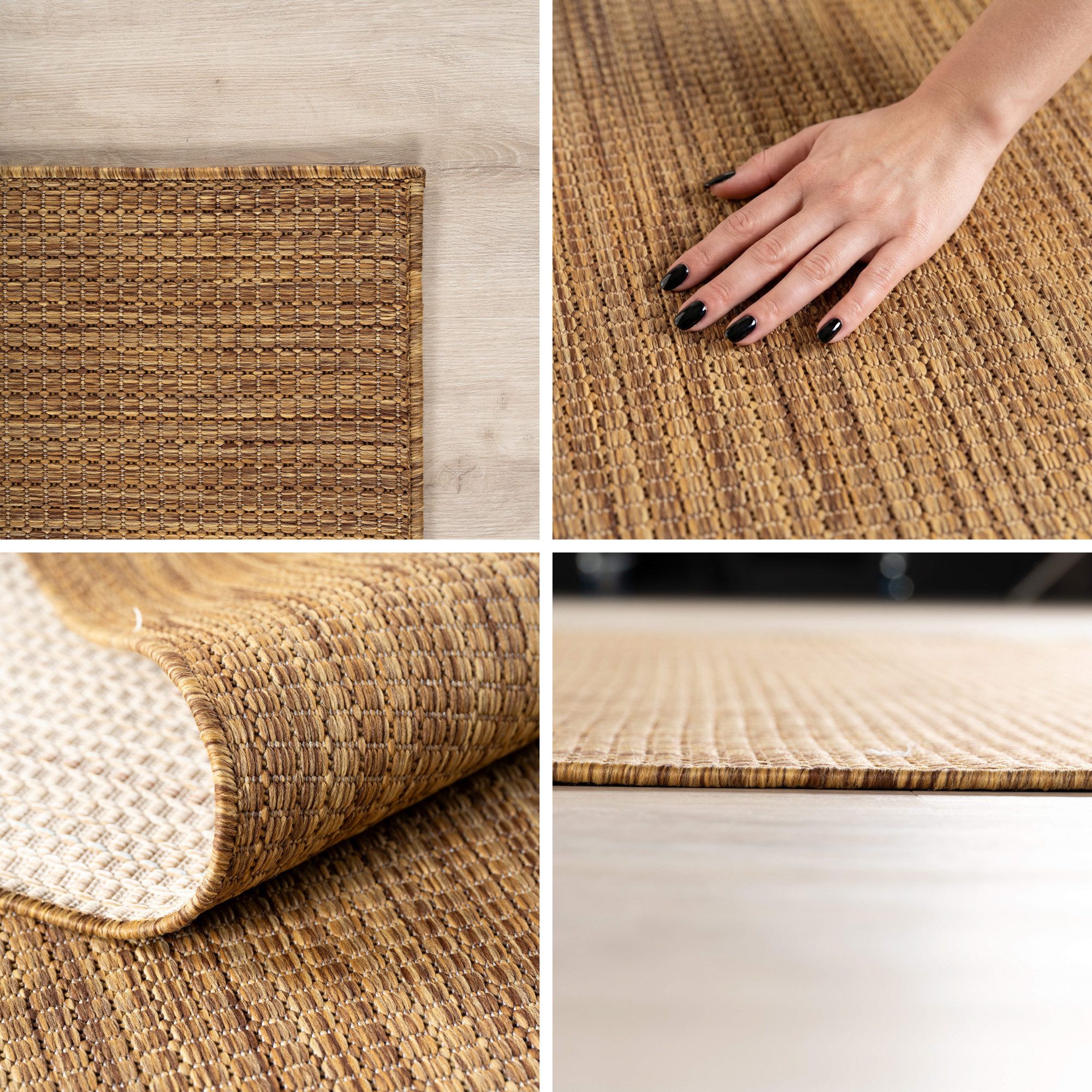 Teppium Teppich Einfarbig, Läufer, Höhe: 3 mm, Teppich Wetterfest Waschbar Balkon, Garten, Terrasse und Küchenteppich