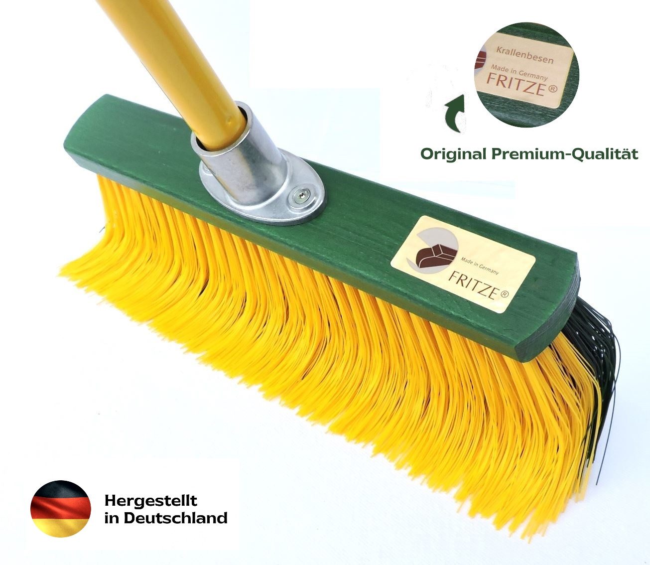 Fritze® Straßenbesen Krallenbesen Hof & Garten Premium 35 cm, Alle Außenbereiche, Innovativer Kehrbesen, edles Design, höchste Effektivität