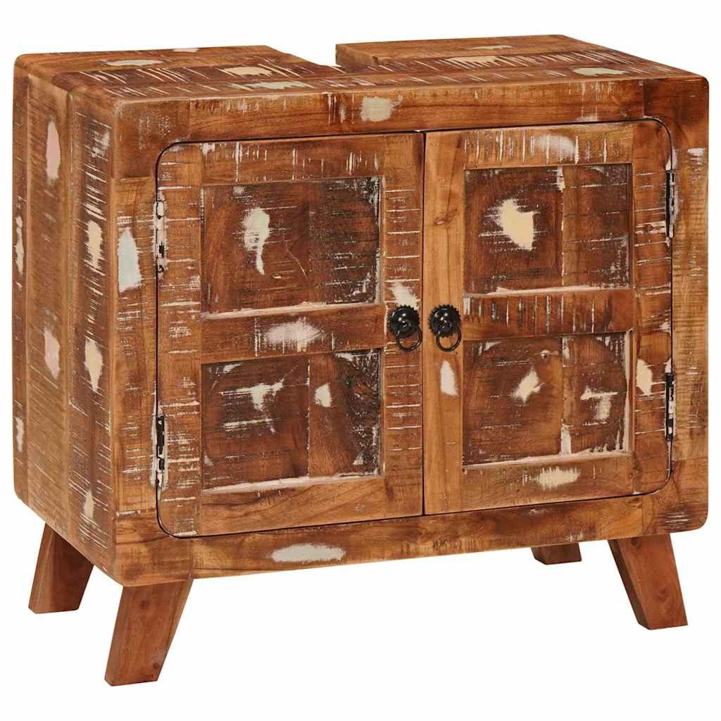 vidaXL Badezimmerspiegelschrank Badezimmerschrank Massives Reclaimed Holz und Ingenieurholz (1-St)