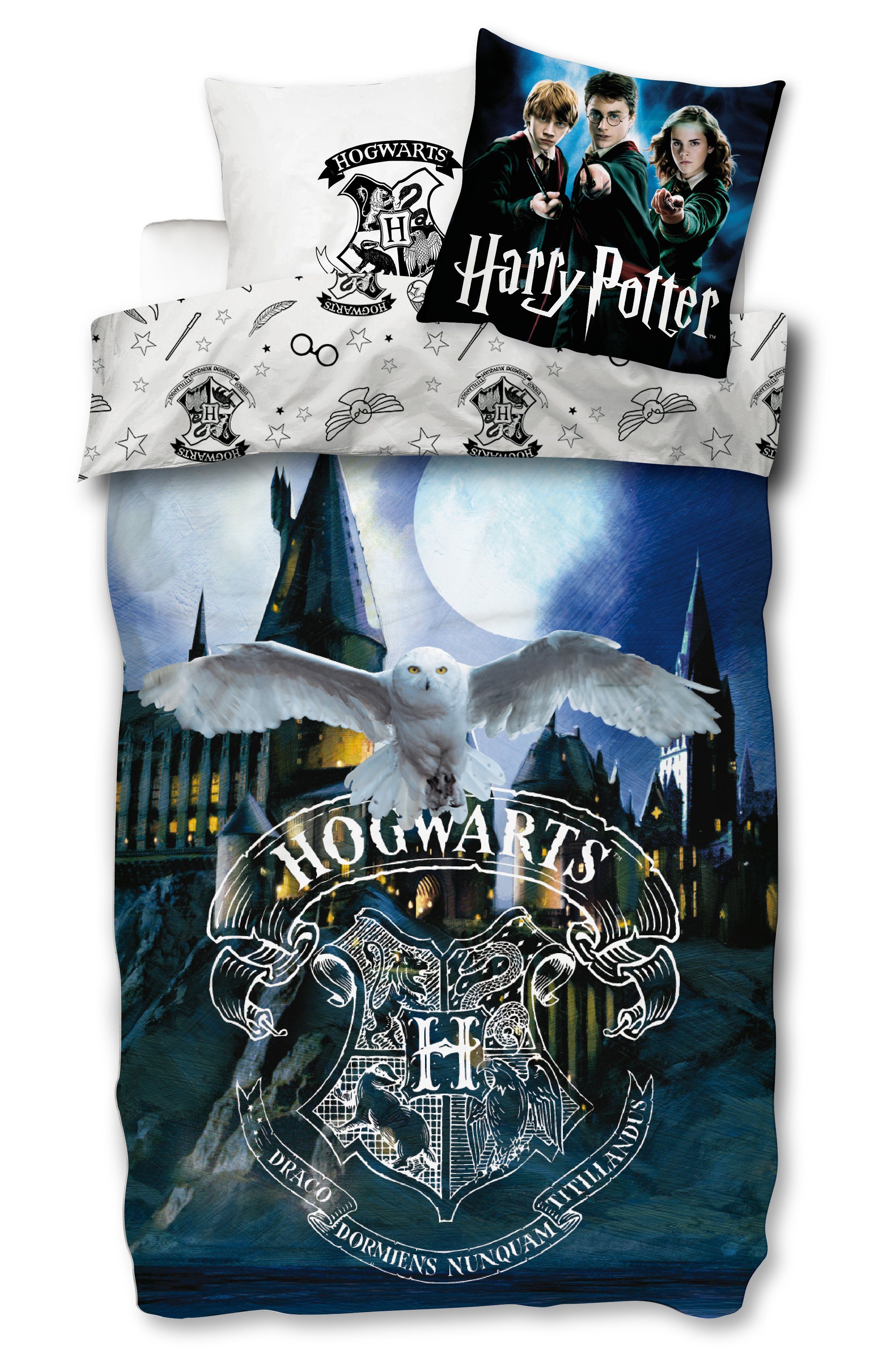 Bettwäsche Harry Potter Bettwäsche 135x200 80x80 Hogwarts Bettwäsche Set 2 tlg., SkyBrands, 100% Baumwolle