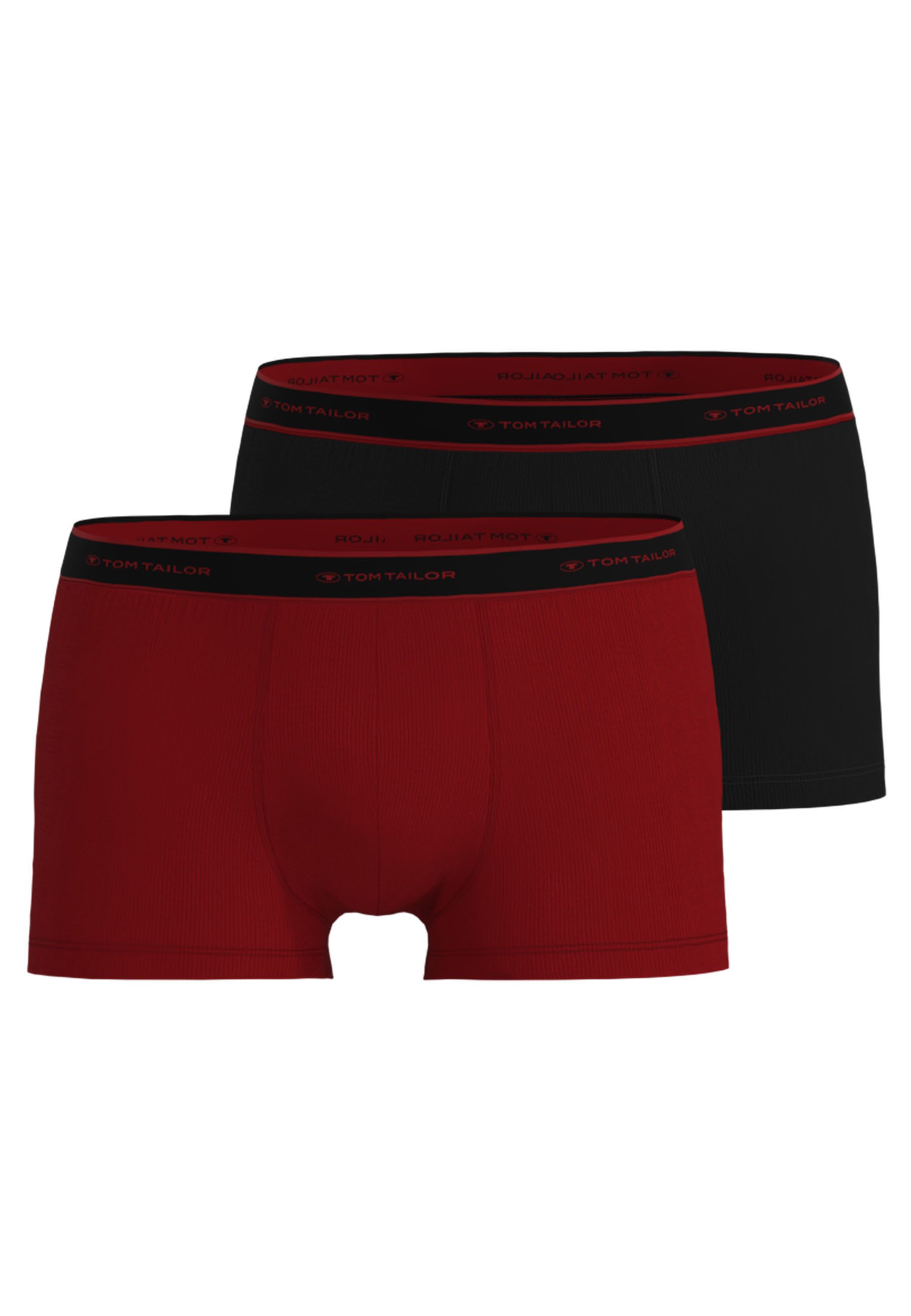 Boxershorts TOM TAILOR Herren Pants rot uni 2er Pack