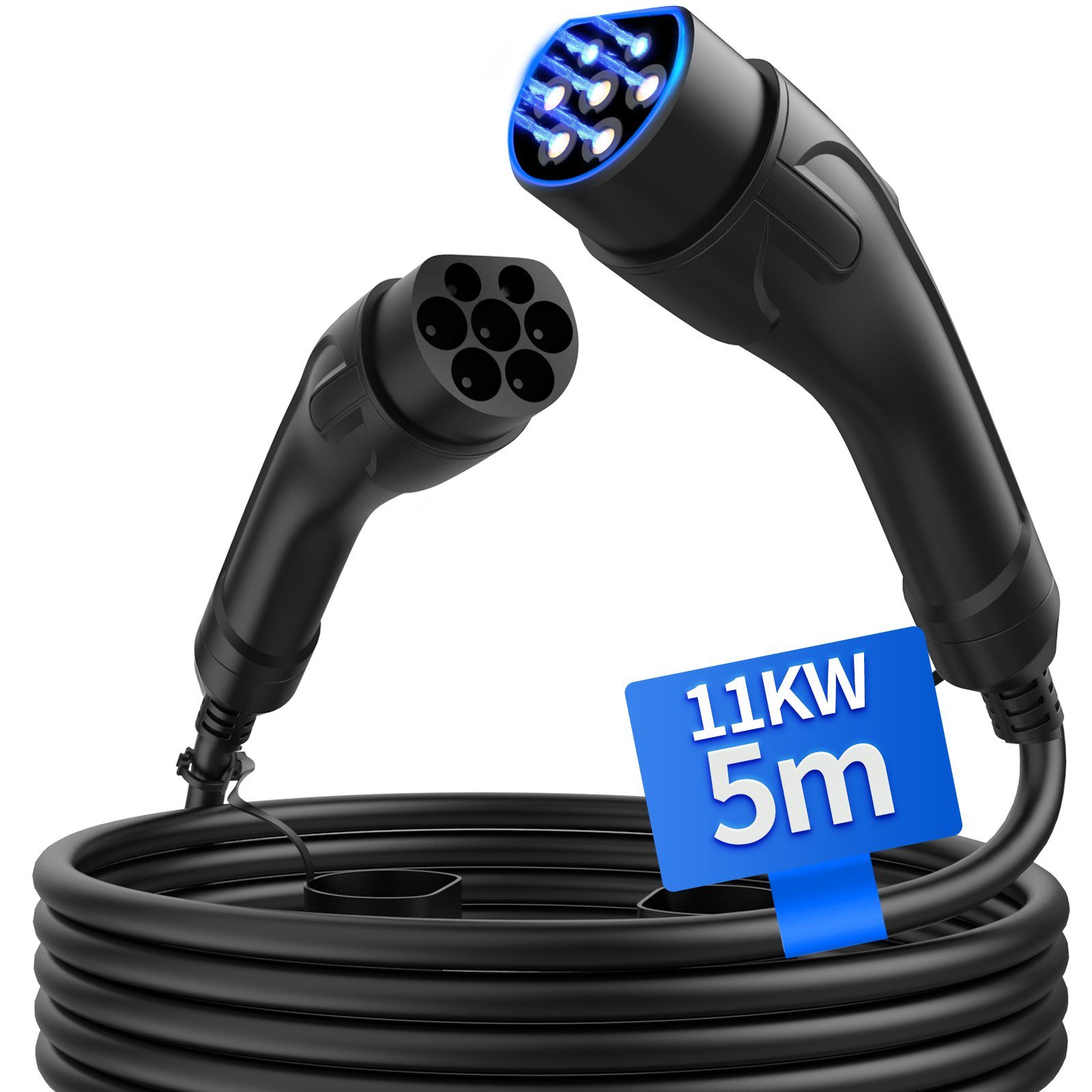TPFNet Type 2 electric car charging cable 11kW, 16A, 3-phase, 5-10m –  Traumpreisfabrik