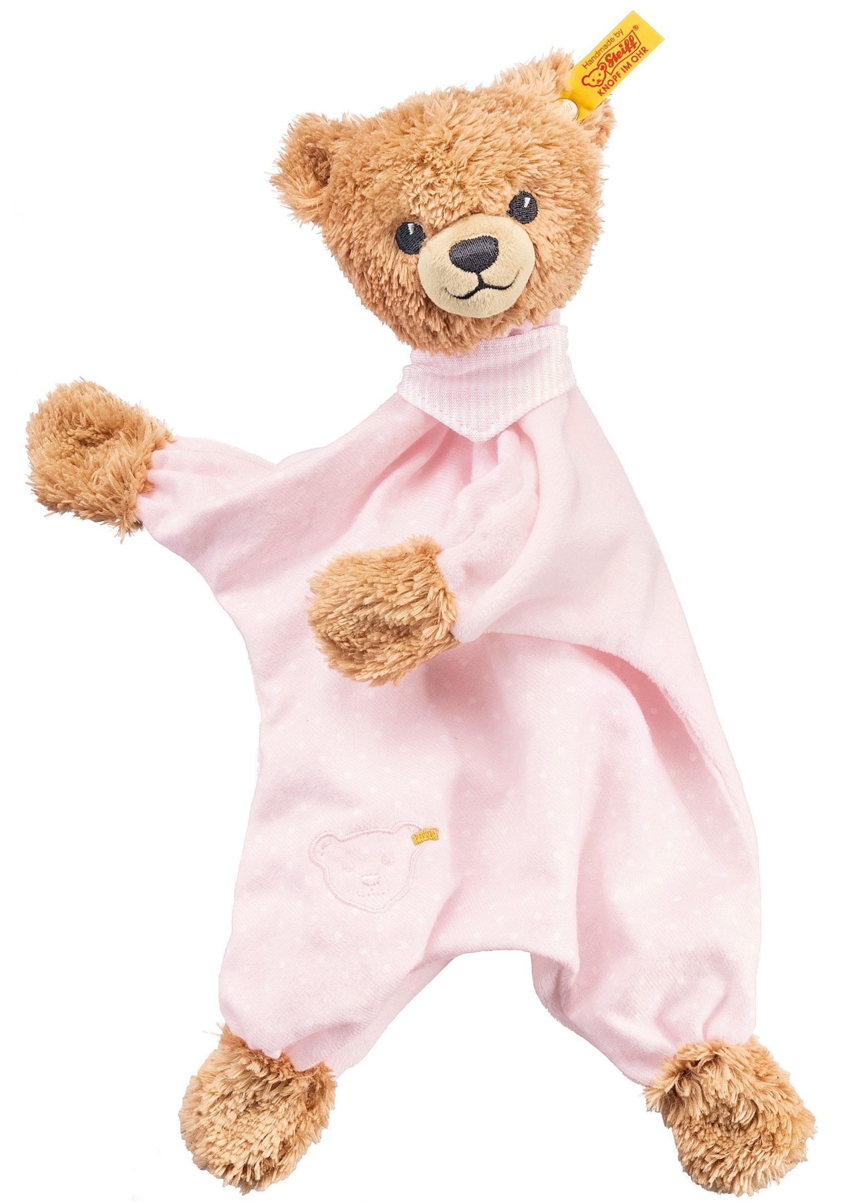 Steiff Schmusetuch Schlaf-gut-Bär Schmusetuch, rosa, (1-tlg), mit gestickten Augen und »Knopf im Ohr«