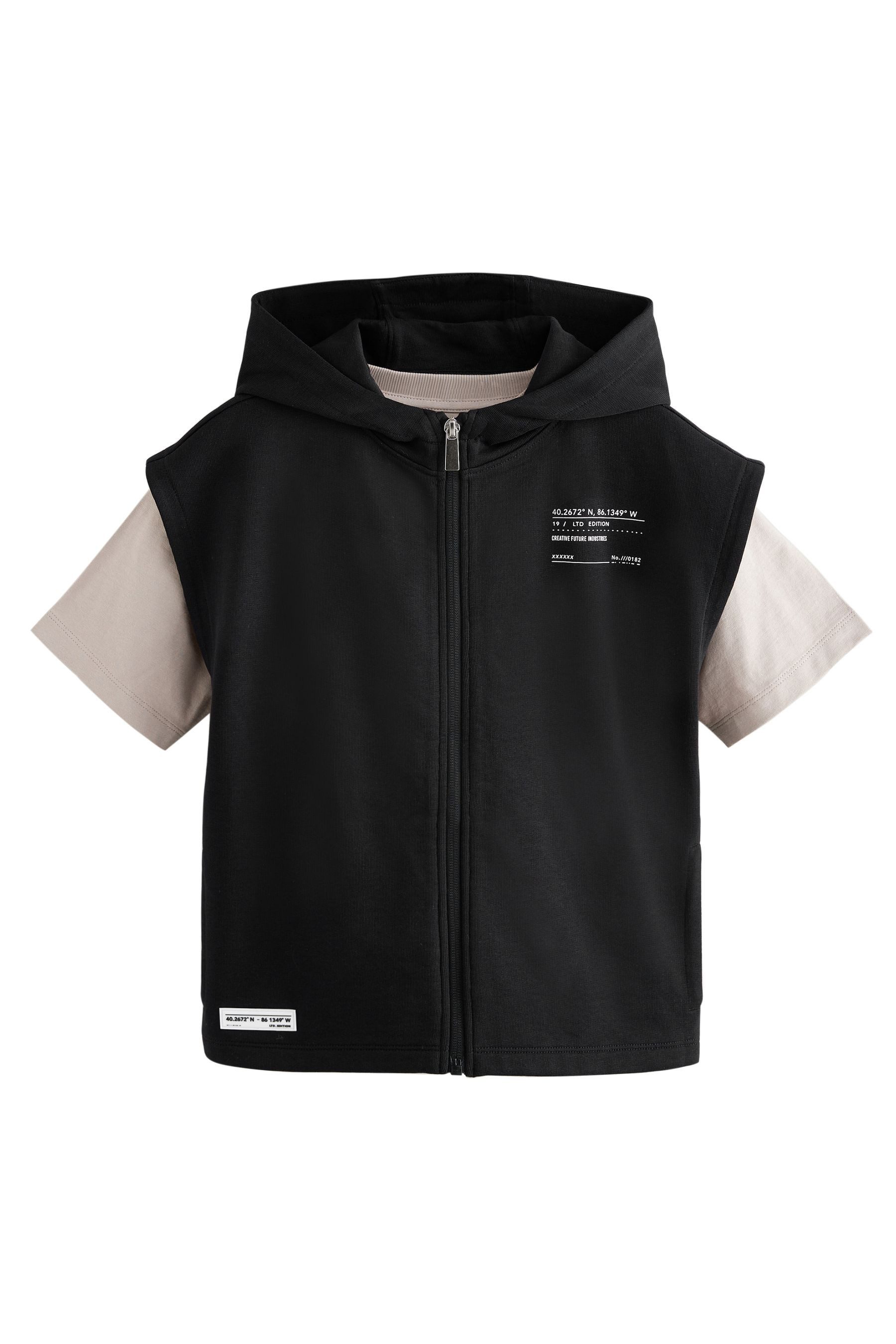 Next Kapuzenpullover Ärmellose Kapuzenjacke und T-Shirt günstig online kaufen