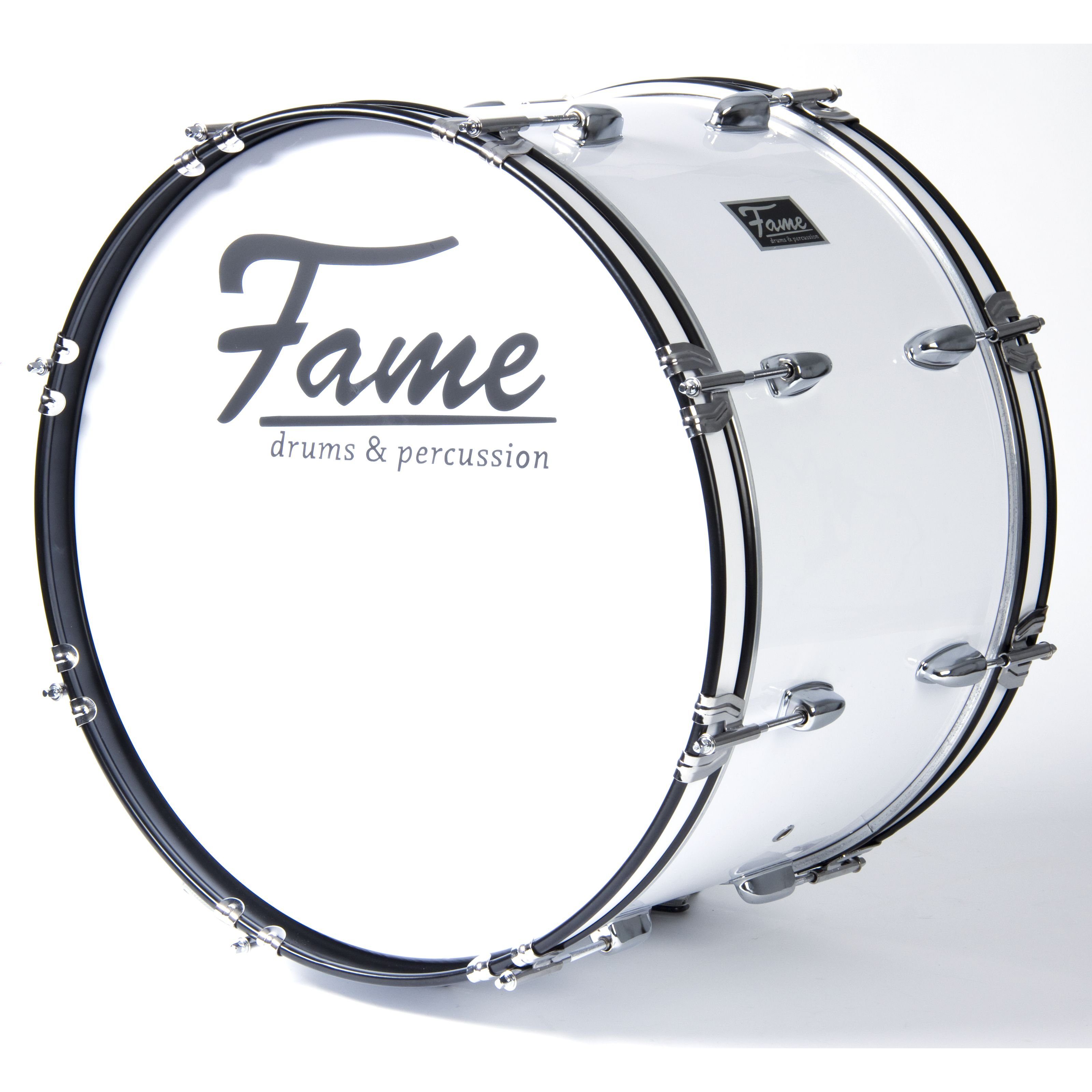 FAME Bass Drum,Marching Bass Drum, 24"x12", Leicht, Hochwertig, mit Tragegurt & Beater, 7-Lagen Lindenholz Kessel, Schaumstoff-Dämpfringe, inklusive Stimmschlüssel, Ideal für Einsteiger", Marching, Bass Drums, Marching Bass Drum, 24"x12", Leicht, Hochwertig, Tragegurt, Beater