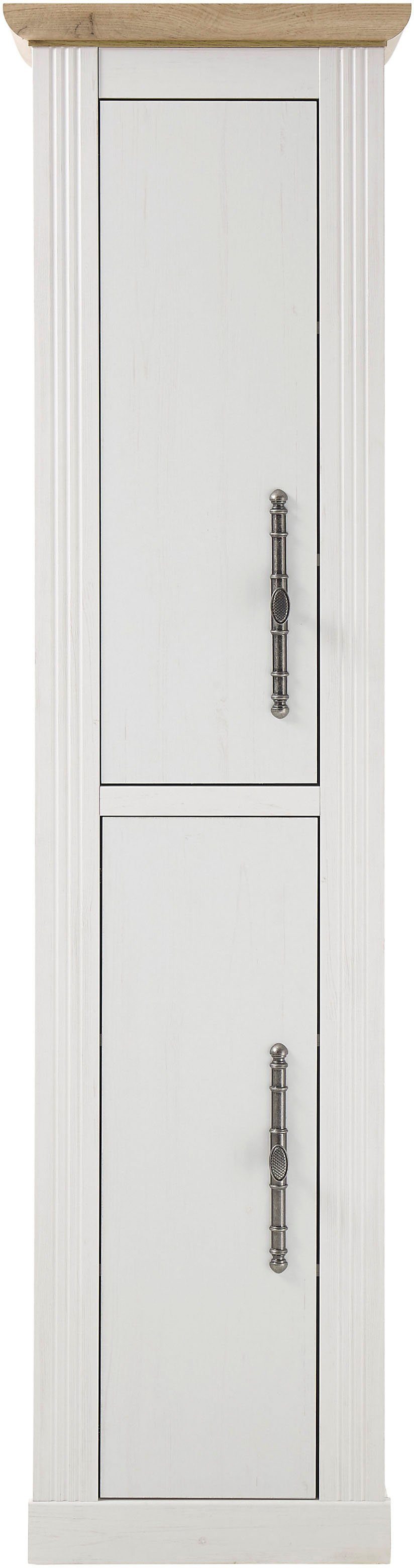 OTTO home Stauraumschrank WESTMINSTER, Badschrank im Landhausstil, Schrank mit Metallgriffen in 2 Farben verfügbar, mit Stauraum hinter Drehtüren
