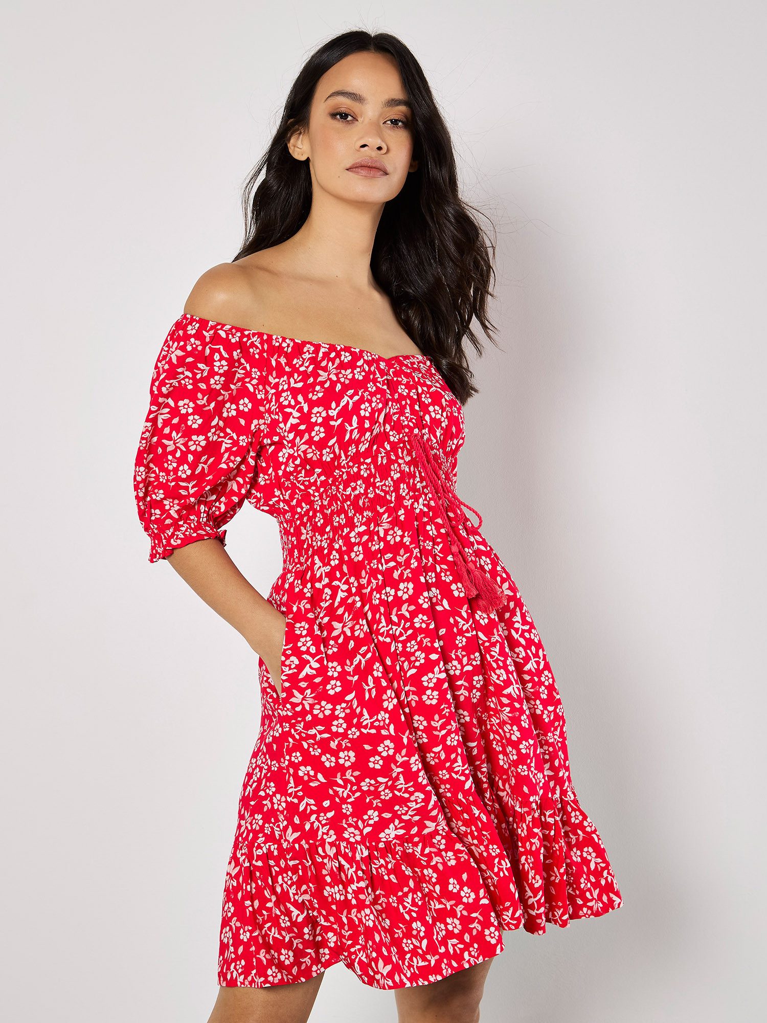 Apricot Druckkleid Sarasa Flower Dress, mit günstig online kaufen