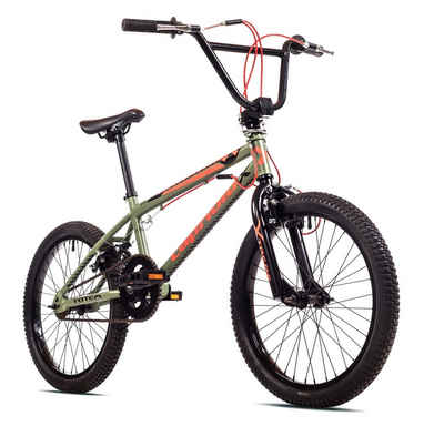 breluxx BMX-Rad »20 Zoll BMX TOTEM olive, 360° Rotor-System, Freestyle - inkl. 4 Pegs«, 1 Gang, ohne Schaltung