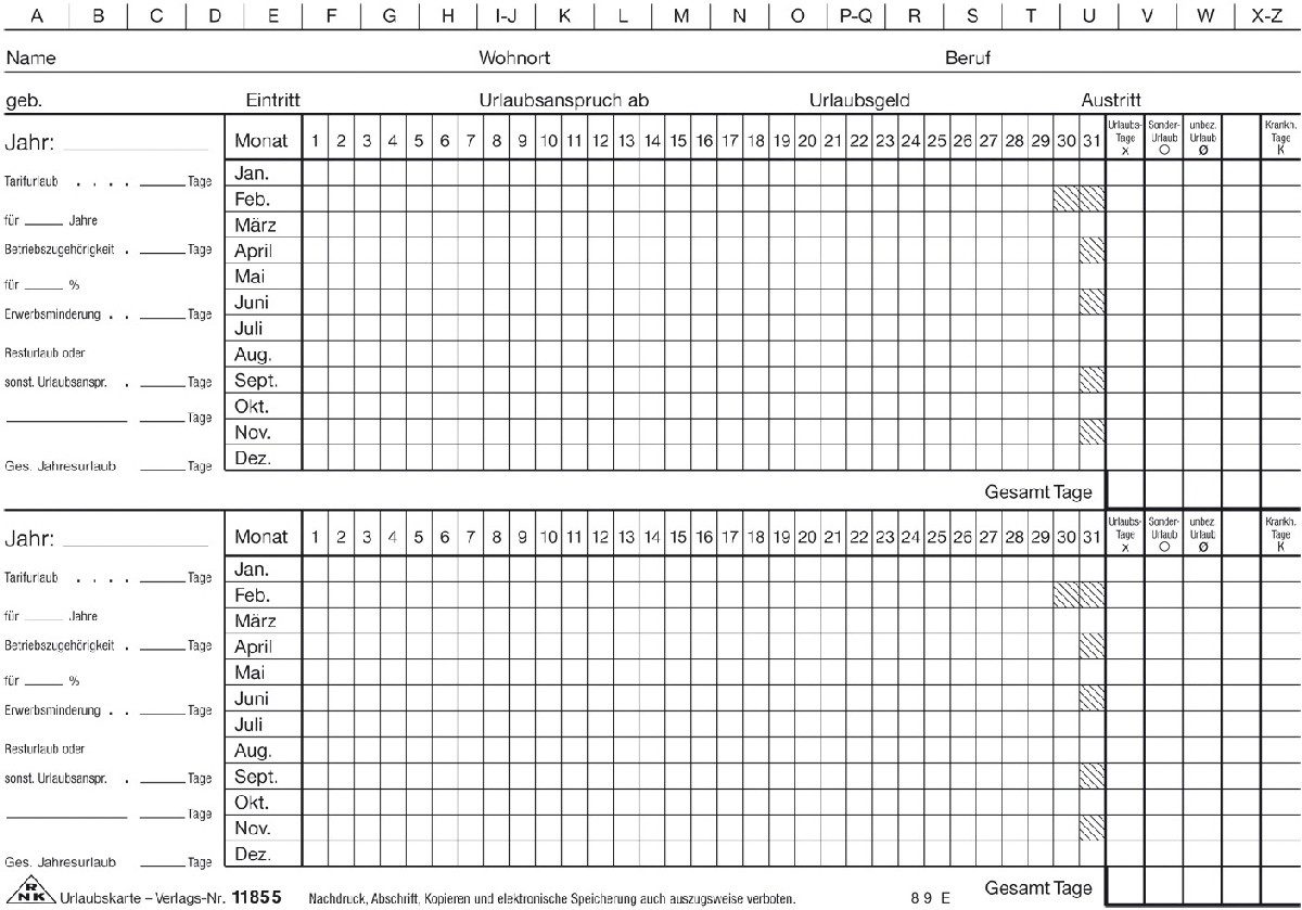 Karteikarten Urlaubskarte A5 quer 170 g/qm liniert weiß VE=100 Stück