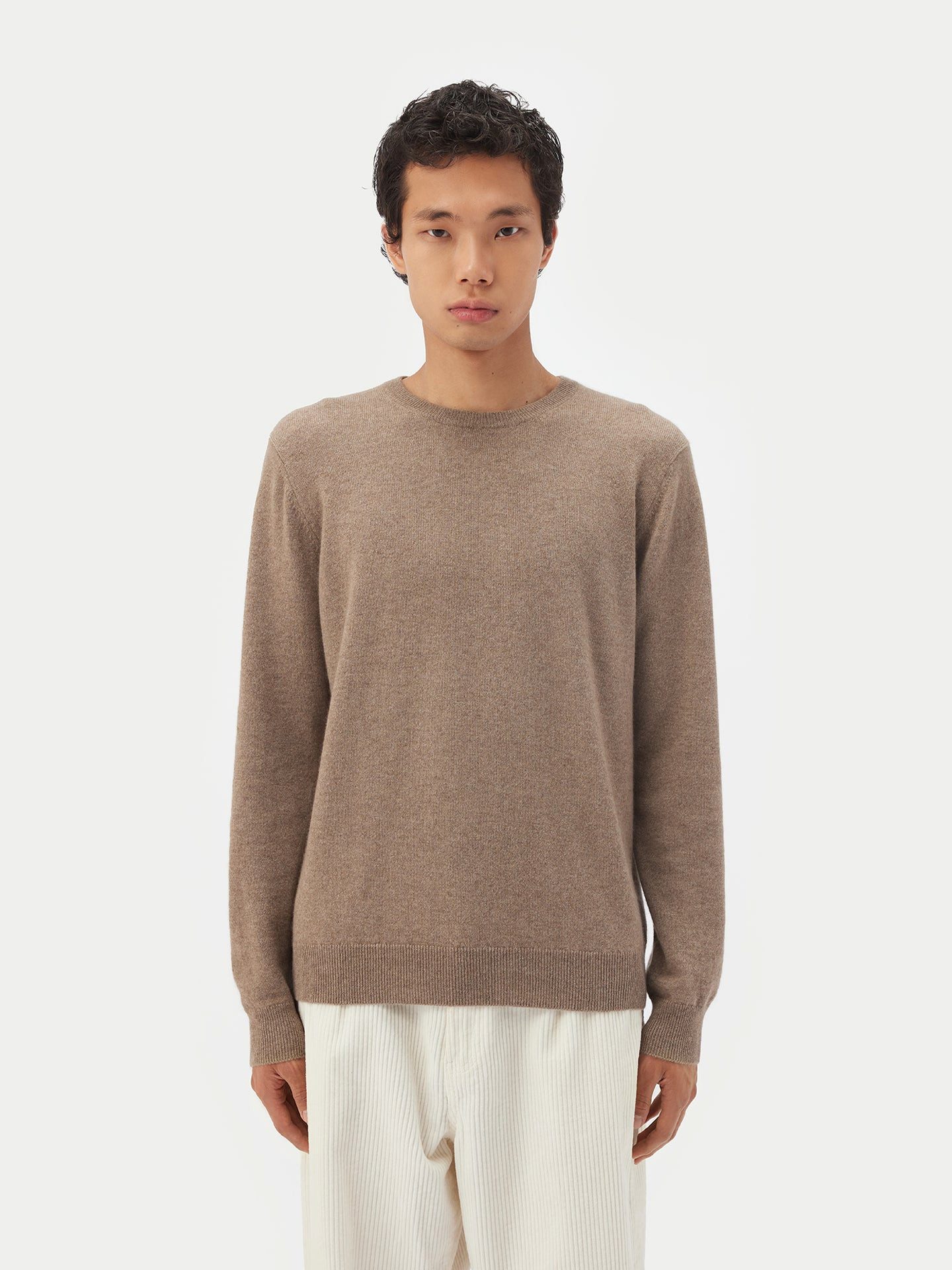 GOBI Cashmere Rundhalspullover Naturfarbe Basic Kaschmirpullover günstig online kaufen