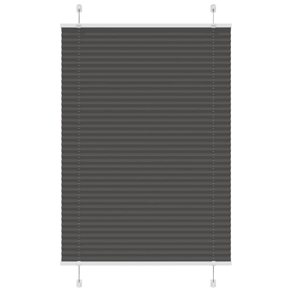 Gardine 90 x 150 cm Plissee Schwarz 90x150 cm Stoffbreite 89,4 cm Polyester