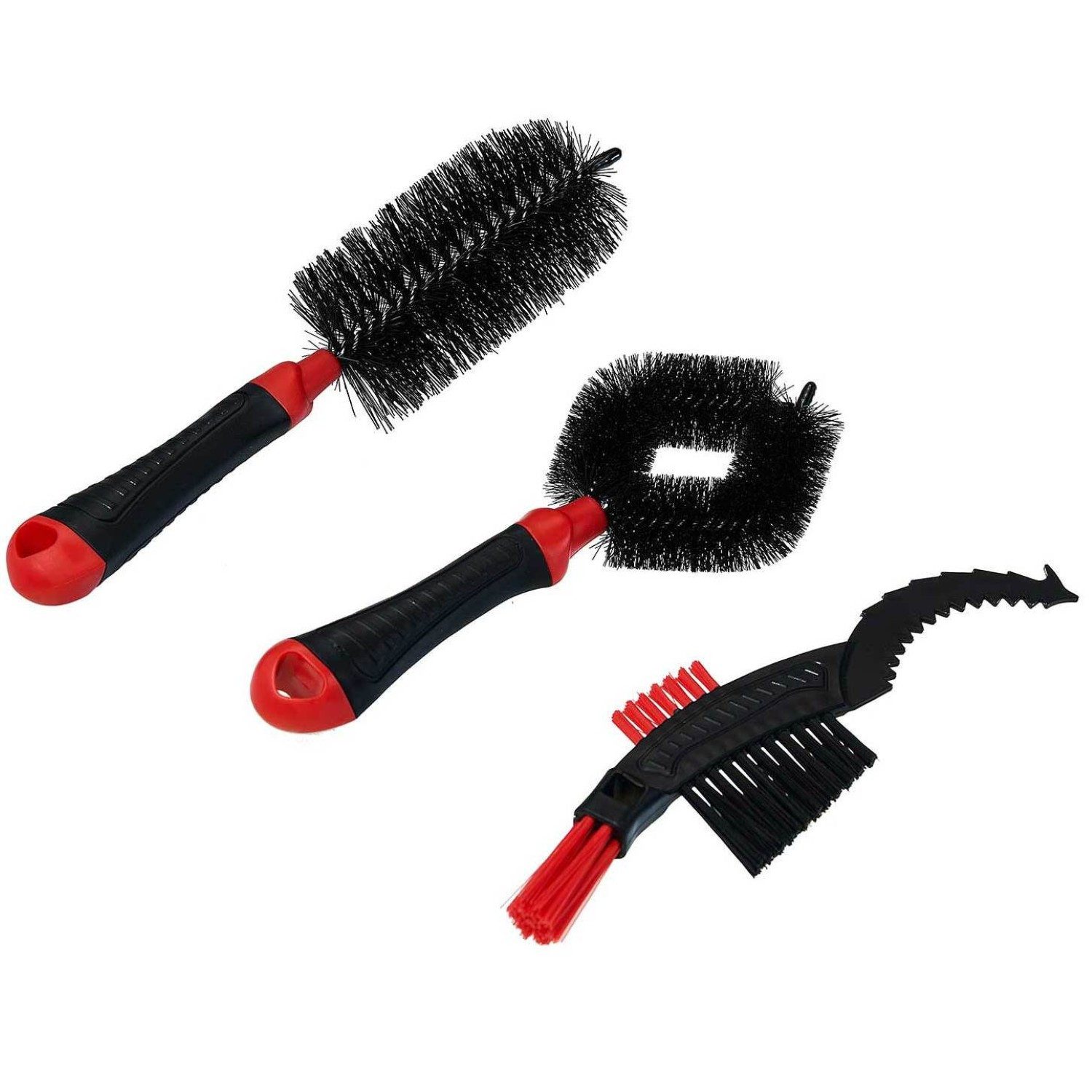Diedrich Filmer GmbH Reinigungsbürsten-Set Set 3x Reinigungsbürste Fahrrad Bürstenset, Motorrad, Räder, Bremsscheiben, Felgen, Schaltung, eBike, Rahmen, Fahrrad, e-Bike, Pedale, Kette, Bremse, (Set, Bürsten-Set), Bürste mit Absperrhahn für Auto Fahrrad Bike Motorrad LKW Felgen etc