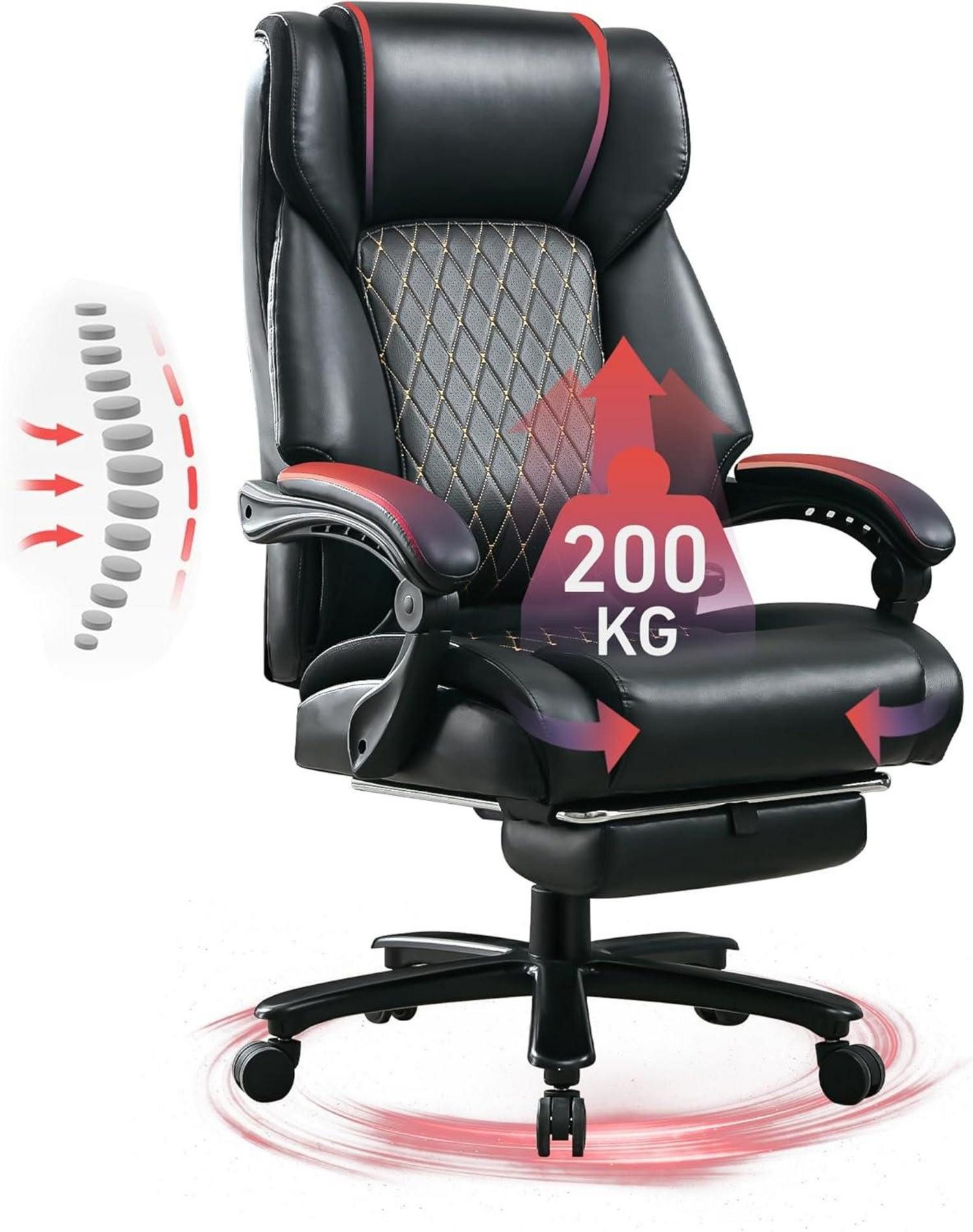 LuxusKollektion Bürostuhl Ergonomischer Bürostuhl 200KG mit günstig online kaufen