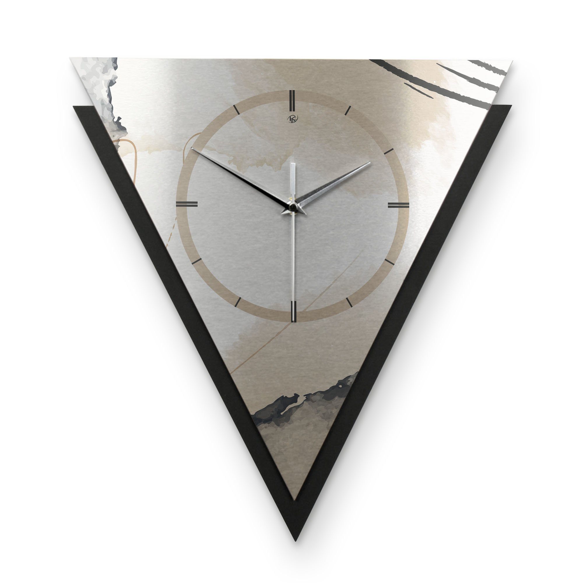 Kreative Feder Wanduhr Dreieckige 3D Designer-Wanduhr günstig online kaufen