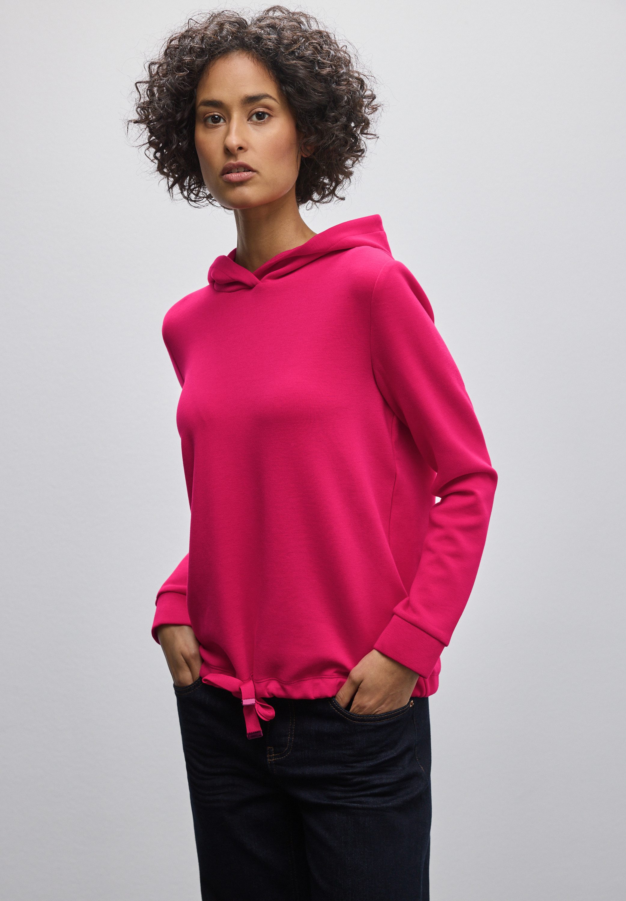 STREET ONE Hoodie mit elastischem Materialmix günstig online kaufen