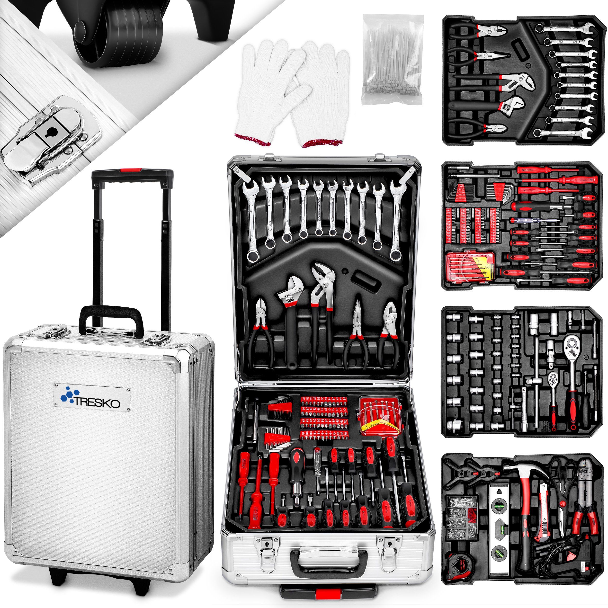 TRESKO Werkzeugset TRESKO® Werkzeugkoffer Set Silber günstig online kaufen
