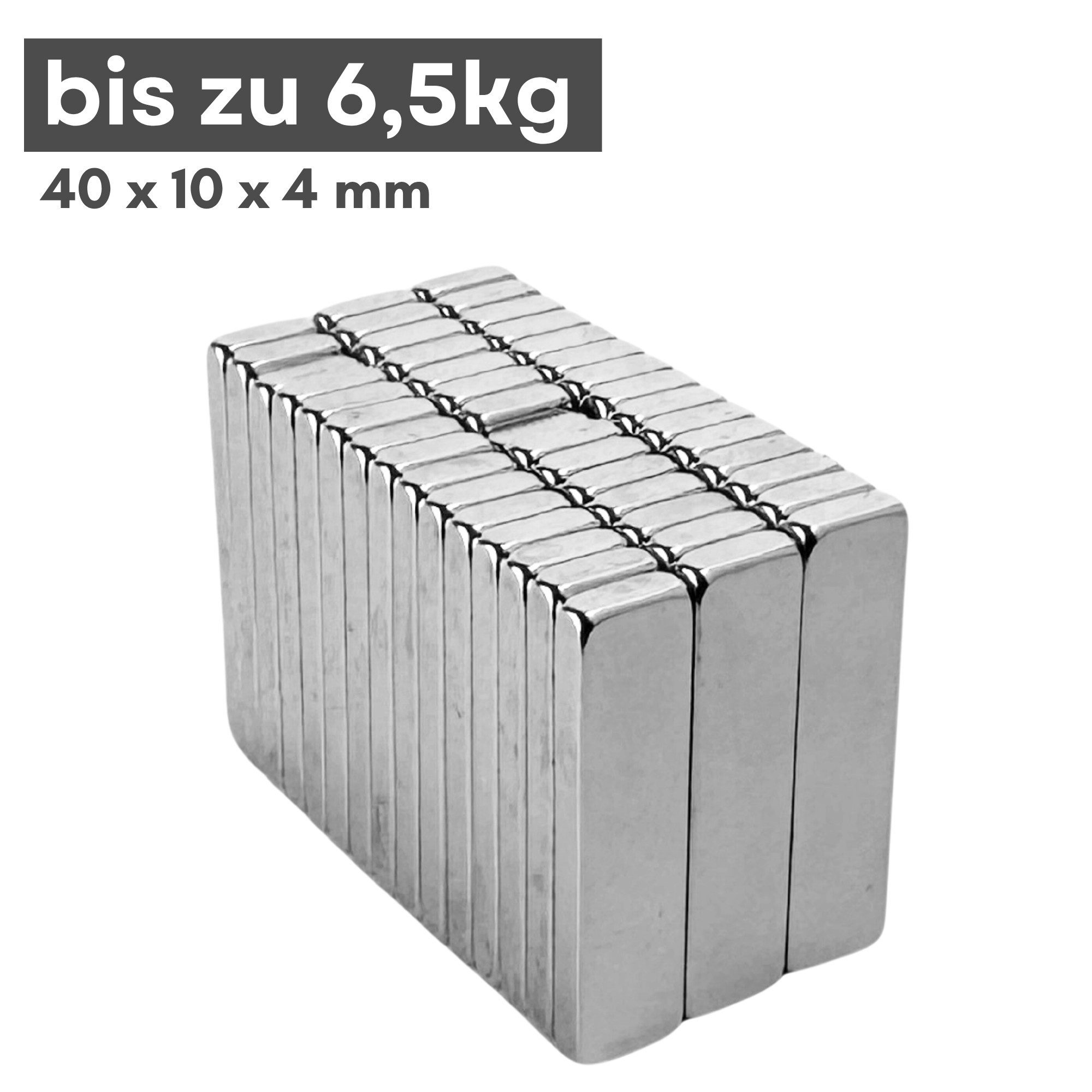 MaajeeKuto Magnet Neodym Magnet 40x10x4 mm Supermagnete Quadermagnet (1-St)