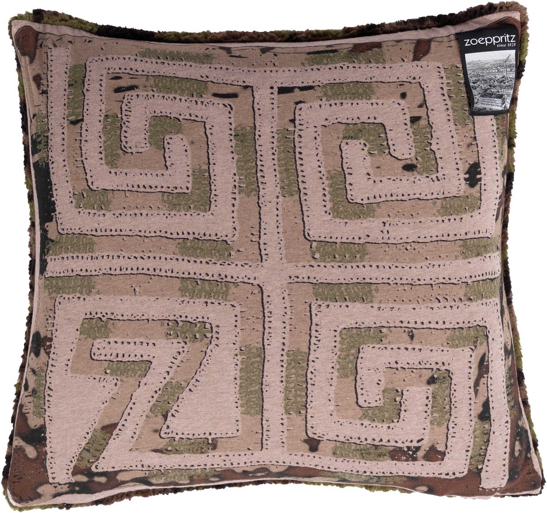 ZOEPPRITZ1828 Dekokissen Reborn Camouflage, luxeriöse Kunstfell Kissenhülle