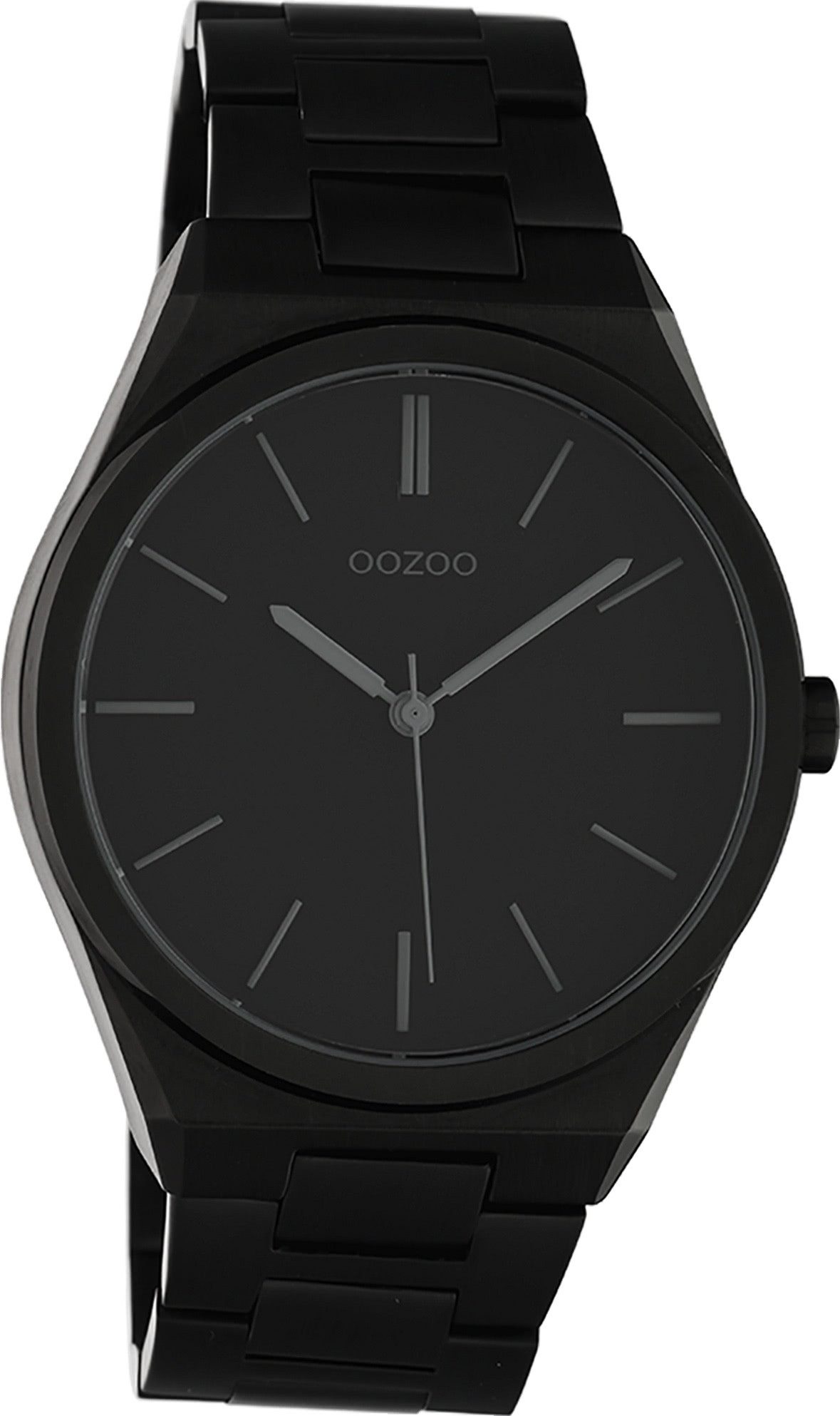 OOZOO Quarzuhr Oozoo Unisex Armbanduhr Timepieces Analog, (Analoguhr), Damen, Herrenuhr rund, groß (ca. 40mm), Metallarmband schwarz, Fashion