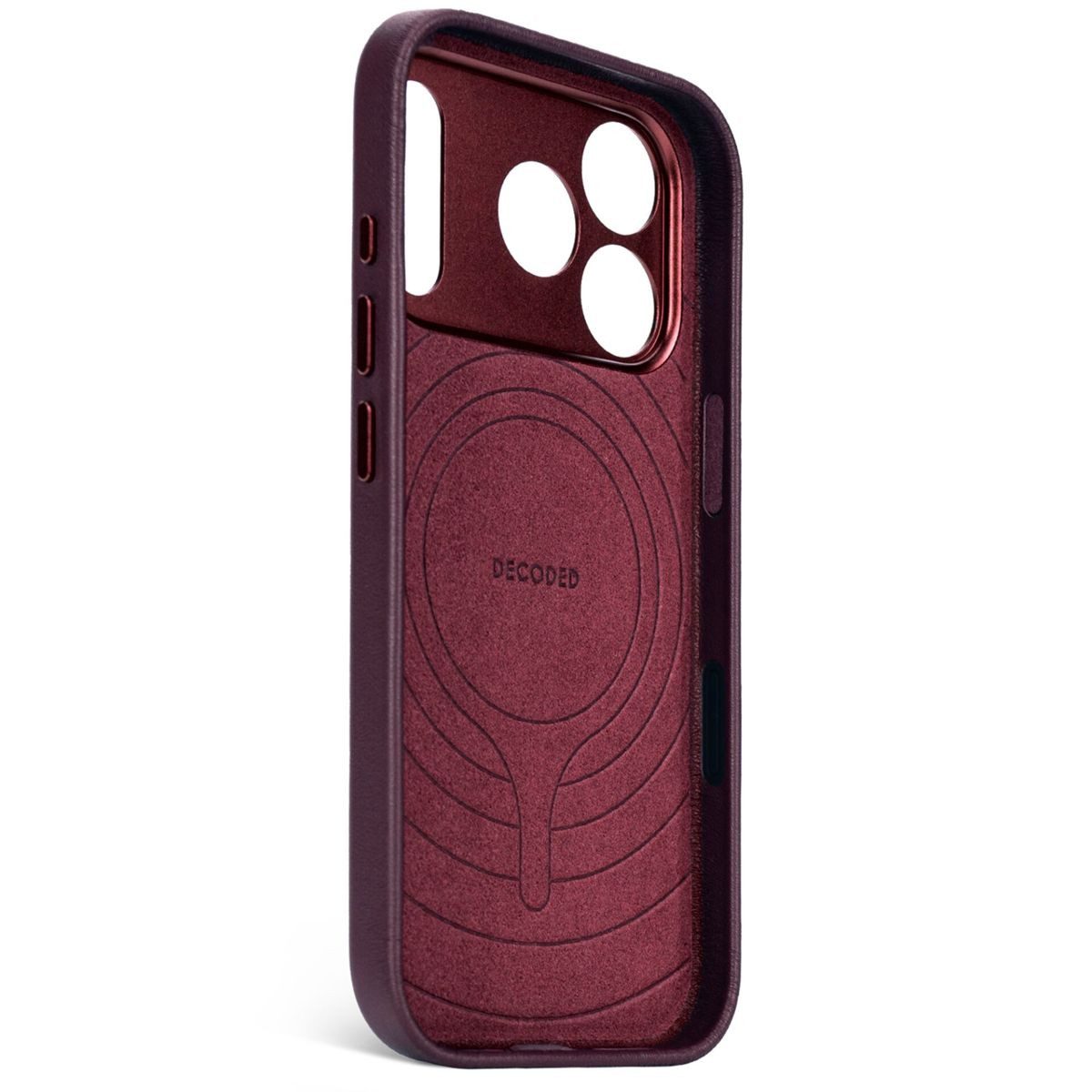 DECODED Smartphone-Hülle Leather Backcover iPhone 17 Pro Dark Ruby