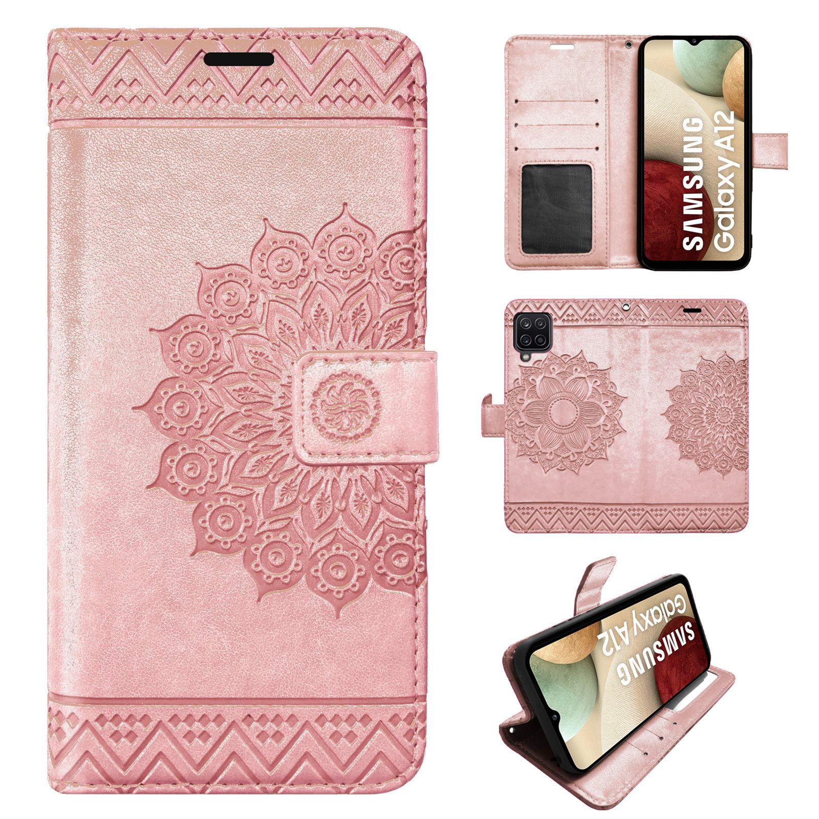 betterfon Handyhülle Handytasche für Samsung Galaxy A12 / M12 Klapphülle, Wallet Case mit Kartenfächern Magnetverschluss und weicher Innenhülle – Bild 3 von 5