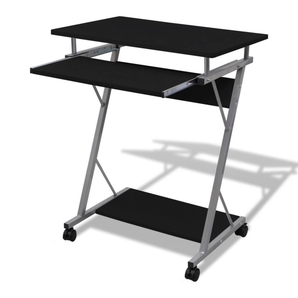 Schreibtisch Computertisch Computerwagen PC Tisch Bürotisch Laptop Rollen schwarz