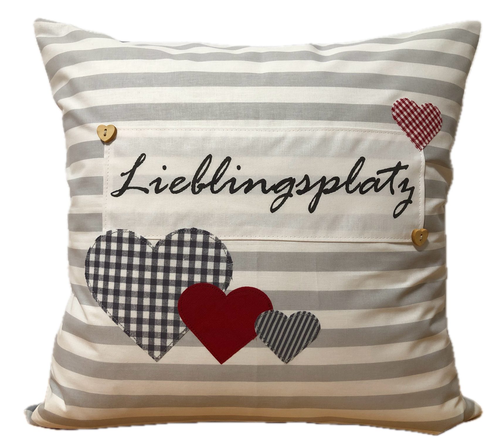 Ammerkind Dekokissen Lieblingsplatz Herzen, Kissenhülle ohne Füllung, 100% günstig online kaufen