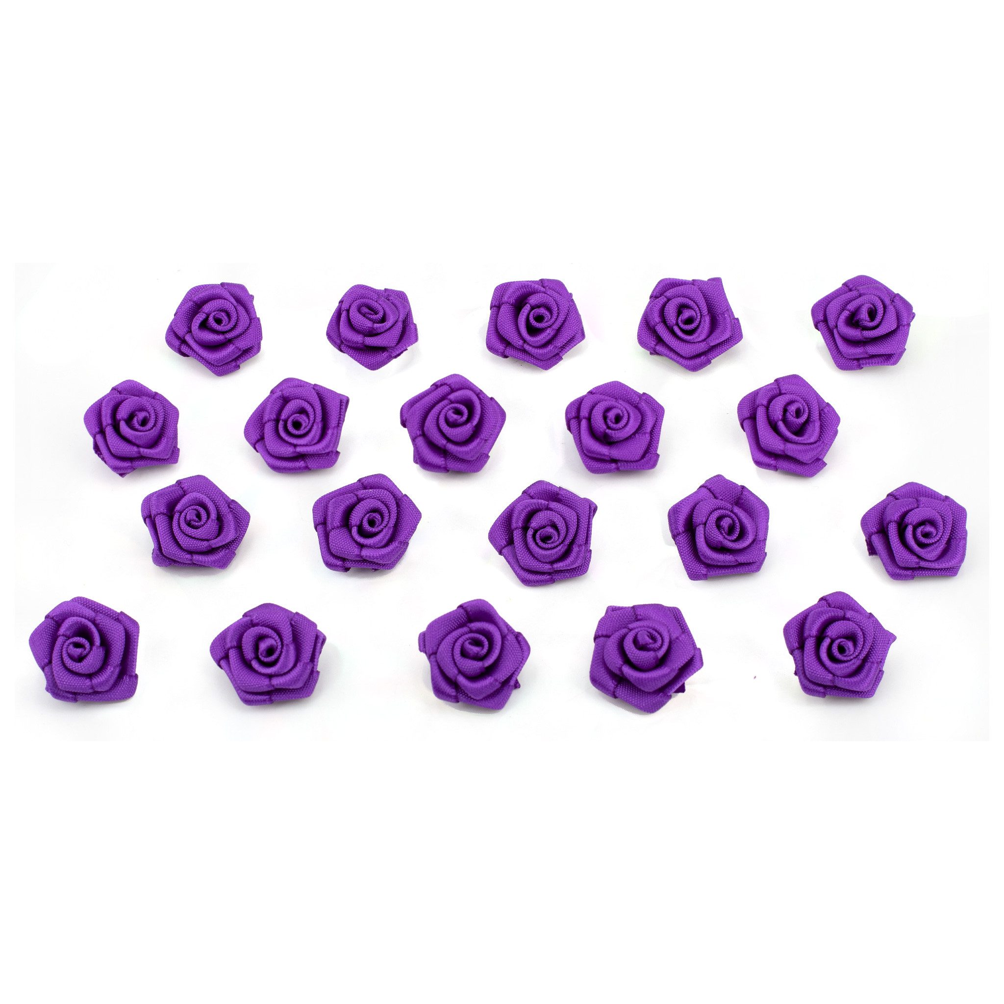 Creativery Streudeko, Satinrosen 2cm zum Basteln & Aufnähen 20 Stück Lila