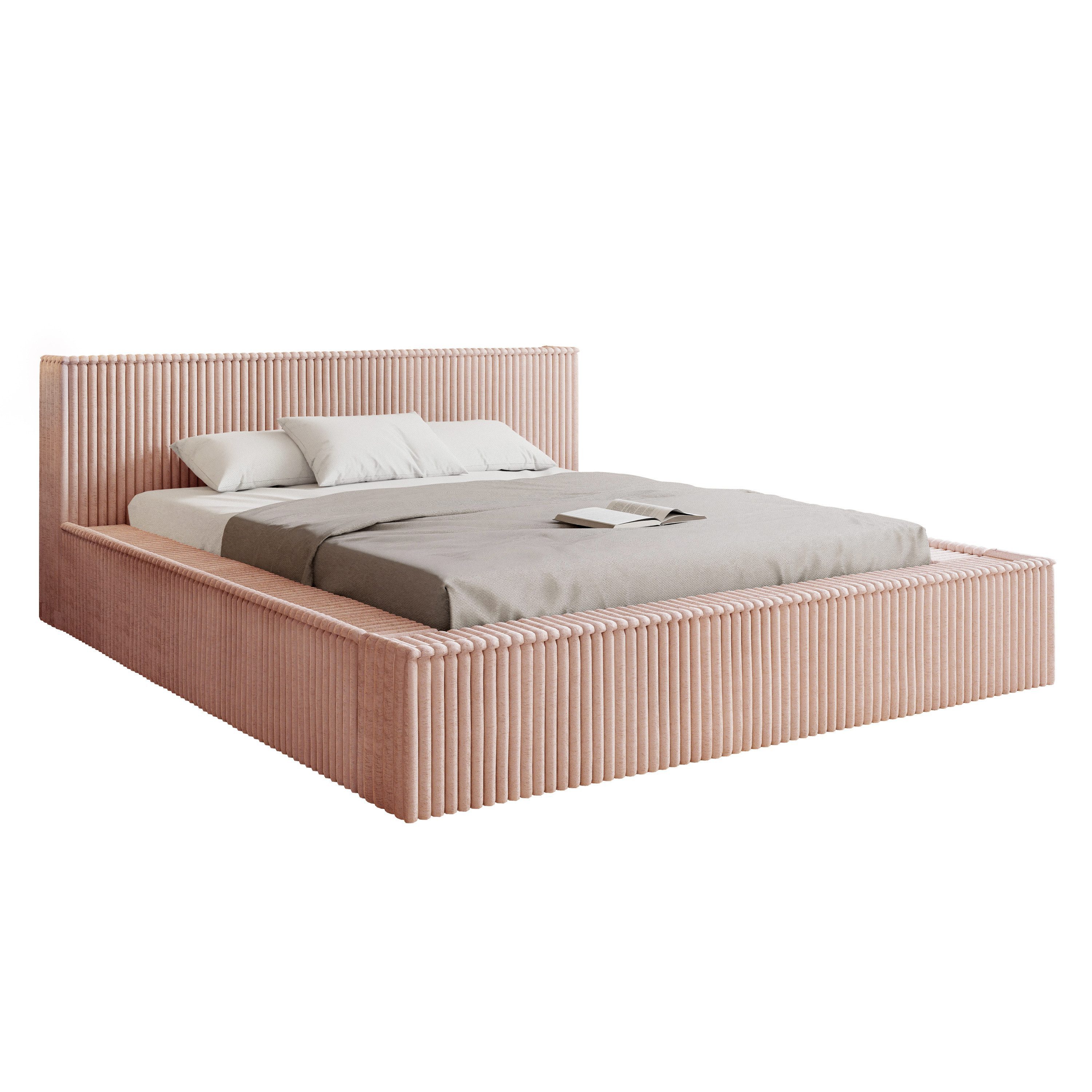 Goldstoff Polsterbett Veloria mit Bettkasten und günstig online kaufen