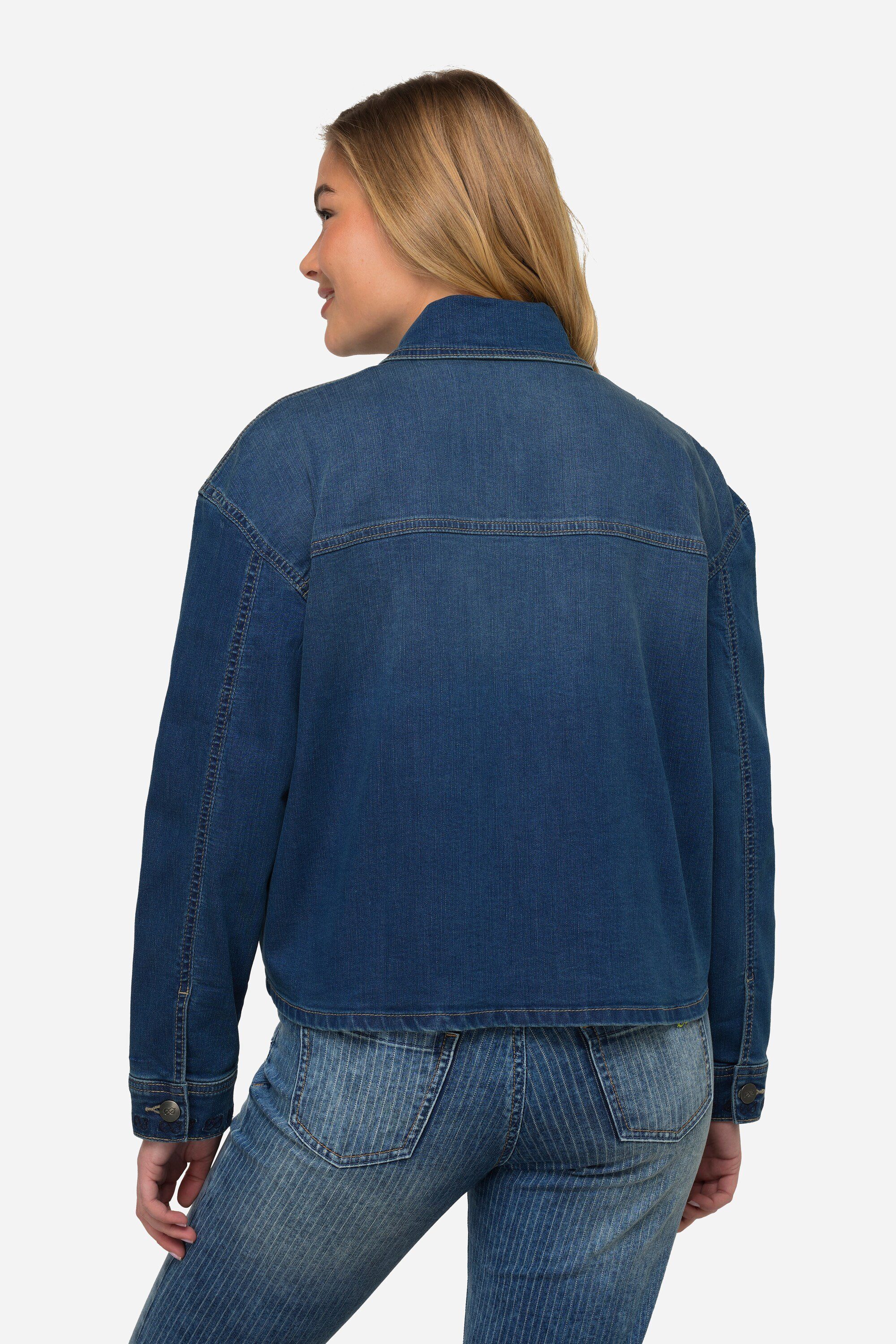 Laurasøn Sommerjacke Jeansjacke oversized Stickerei