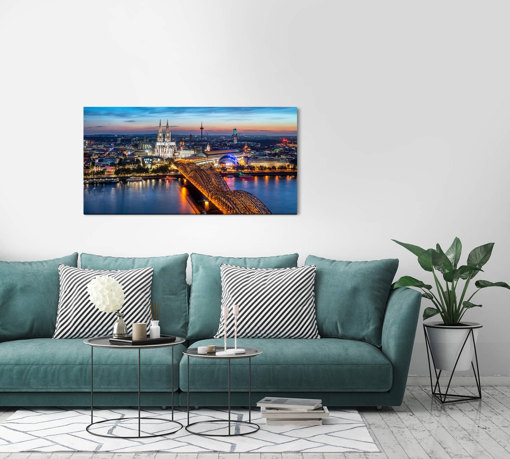 Sinus Art Leinwandbild Köln Skyline Wandbild günstig online kaufen