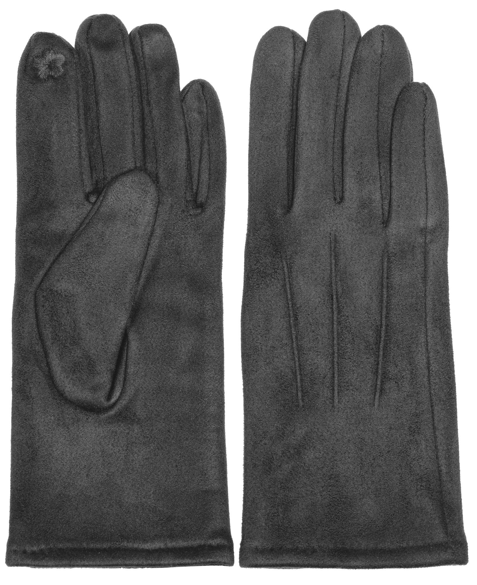 Caspar Strickhandschuhe GLV014 klassisch uni 3 Handschuhe Nähten mit Damen elegante dunkelgrau