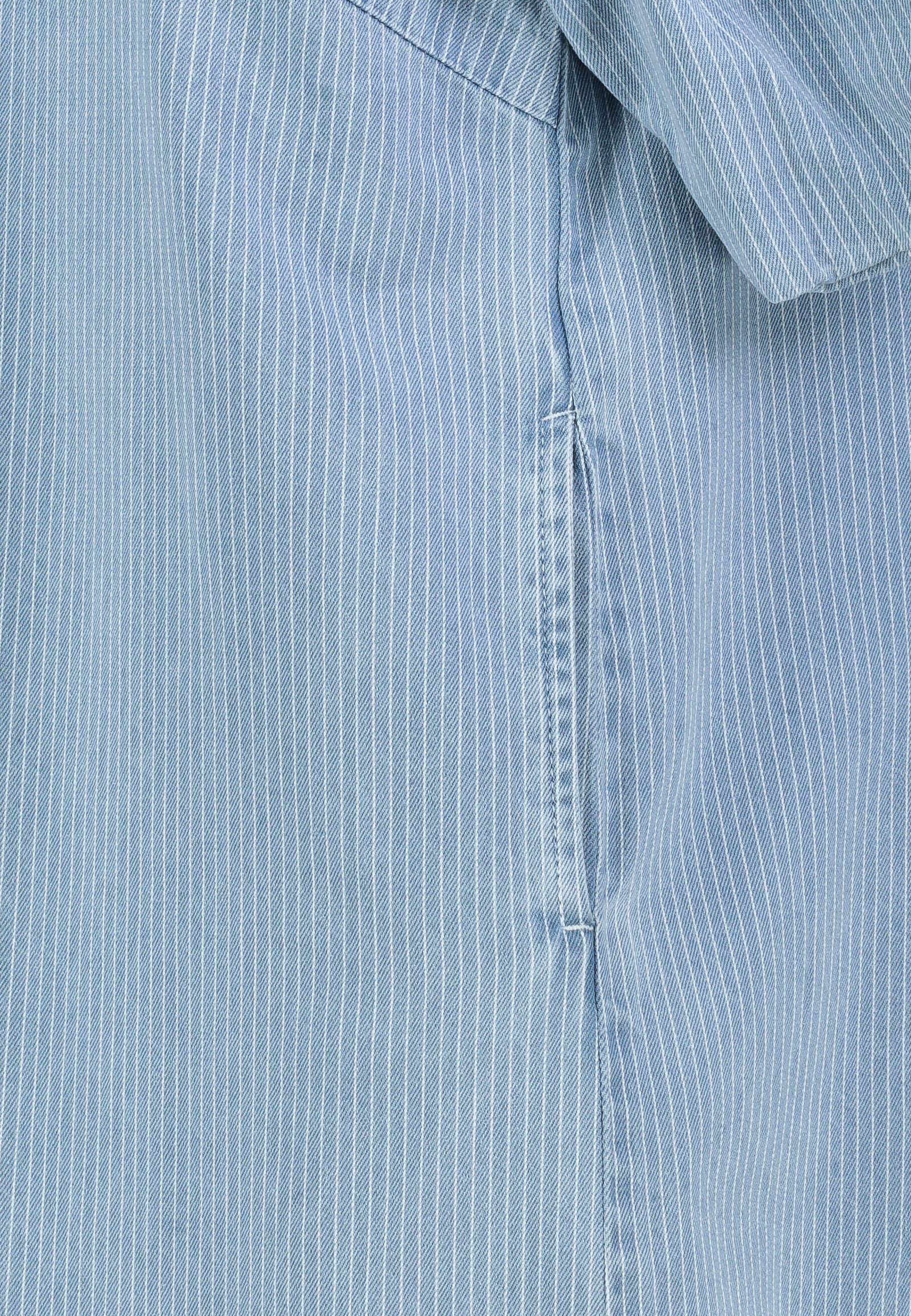 SUBLEVEL Jeanskleid Damen Denimkleid mit Bindebändern und Streifen Kurzes Jeanskleid, Puffärmel, Bindebänder hinten