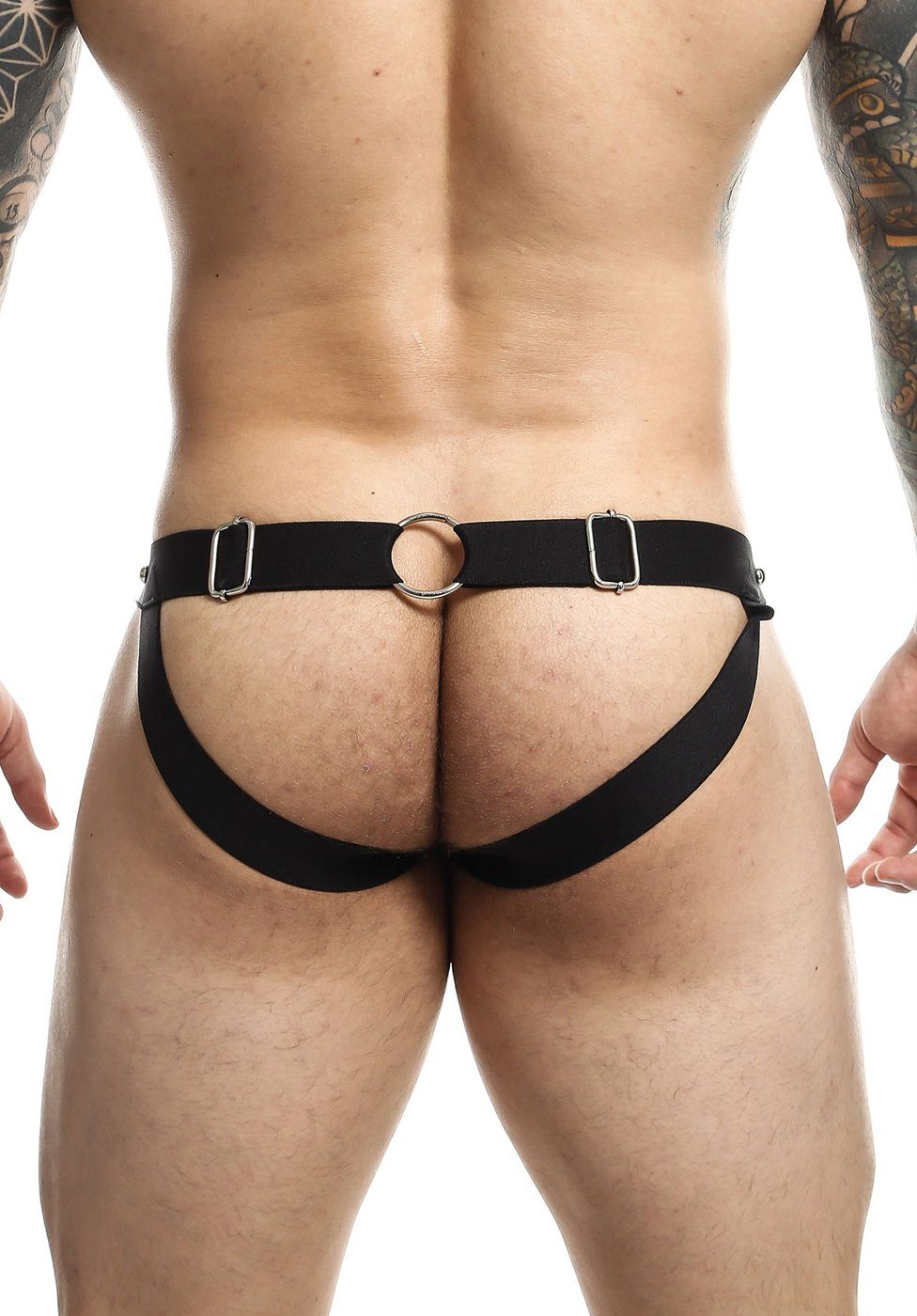 MOB Eroticwear String DNGEON Peekaboo Jockstrap Pofrei - gelb (1-St) hinten offen