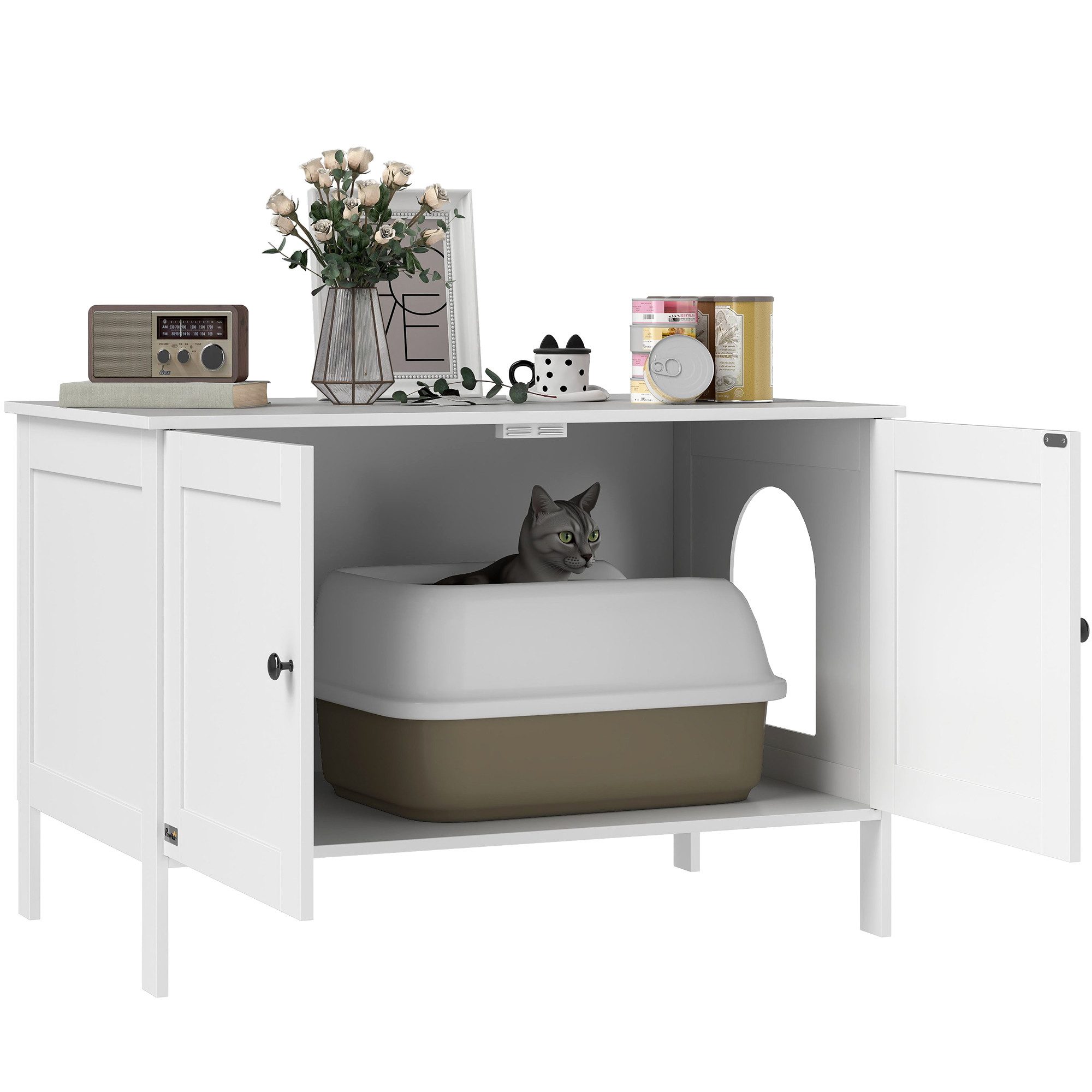 PawHut Tierhaus mit Tür, Trennwand, für günstig online kaufen