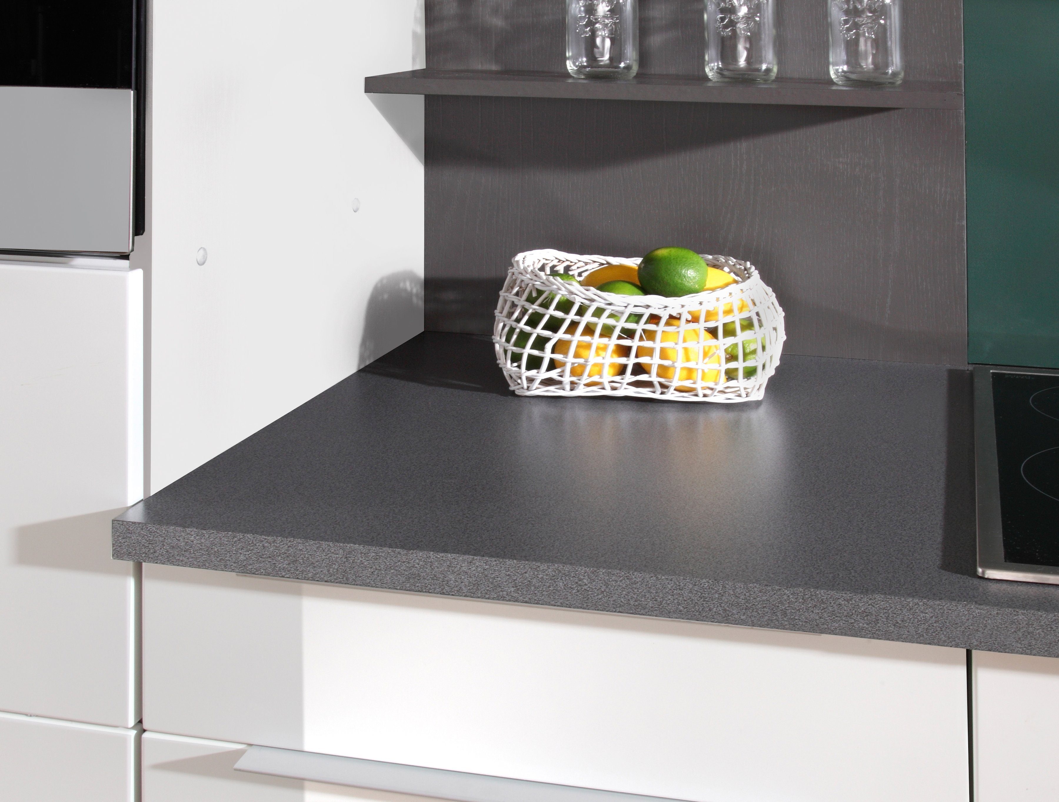 HELD MÖBEL Küchenzeile Brindisi, mit weiß E-Geräten, weiß 210 Hochglanz/weiß | Breite cm
