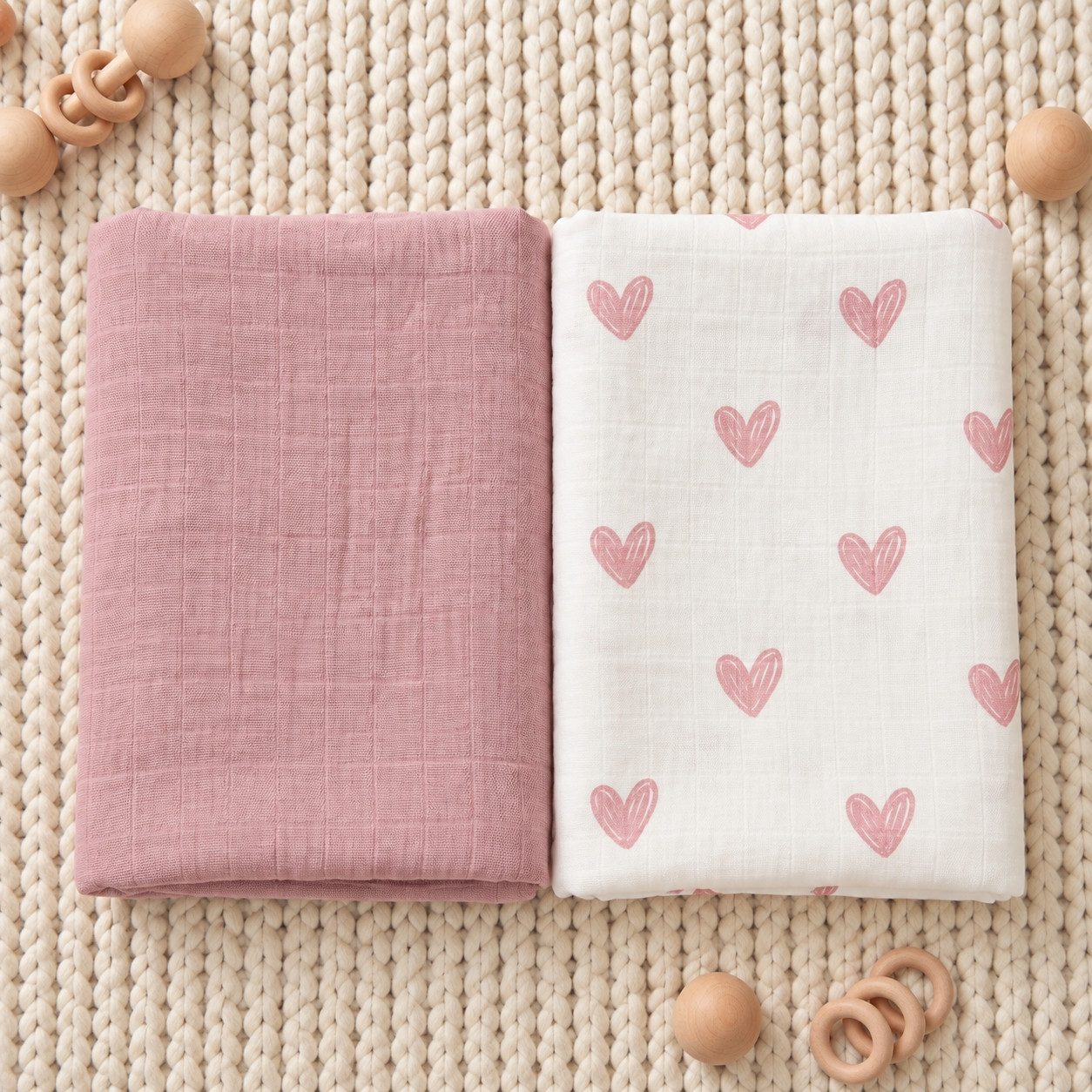 Bebekevi Spucktuch Spucktuch - Multitücher - Decke Müsselin 80 × 90 cm - 2er set