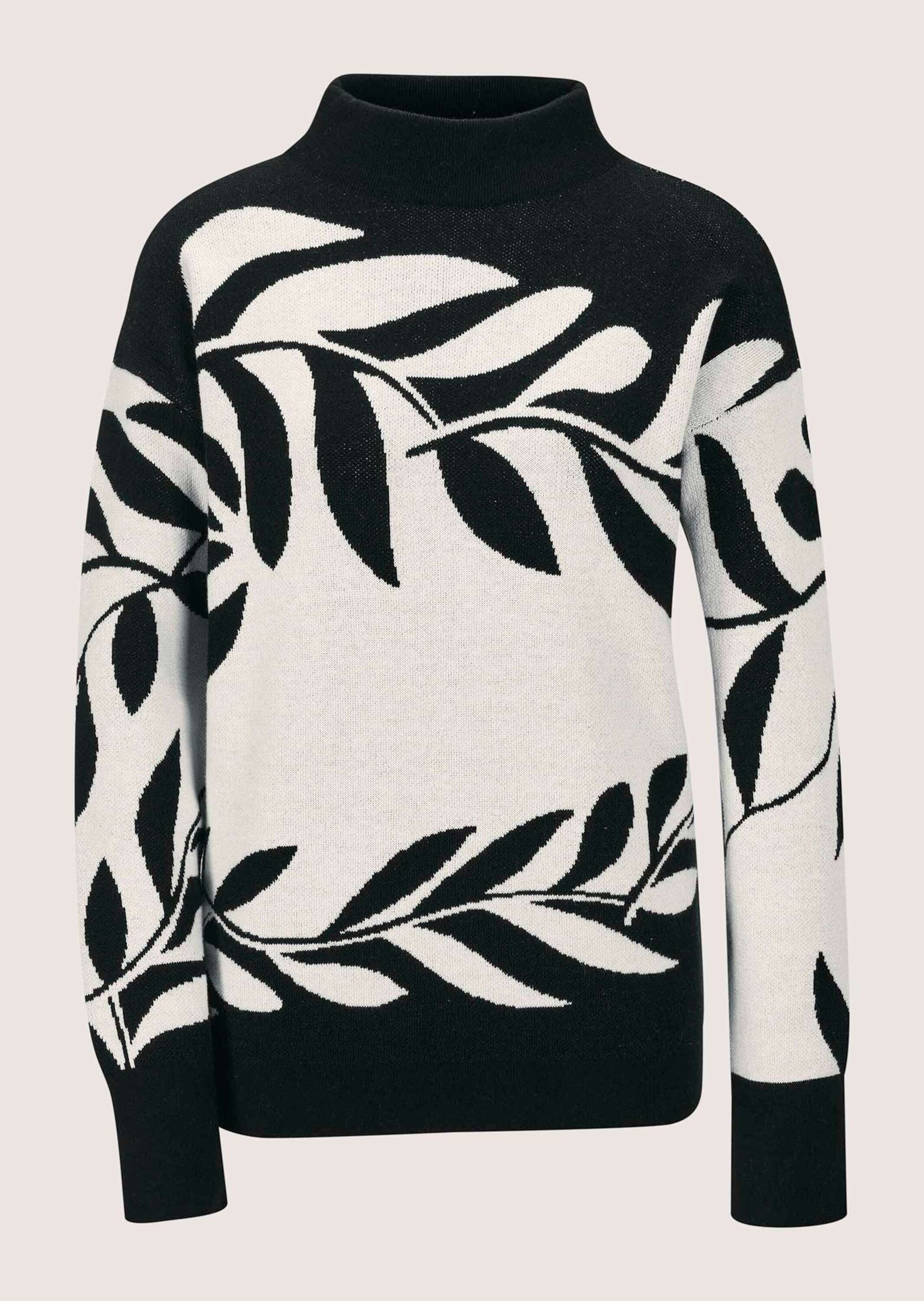 Strickpullover Moderner Winterpullover mit floralem Strickmuster